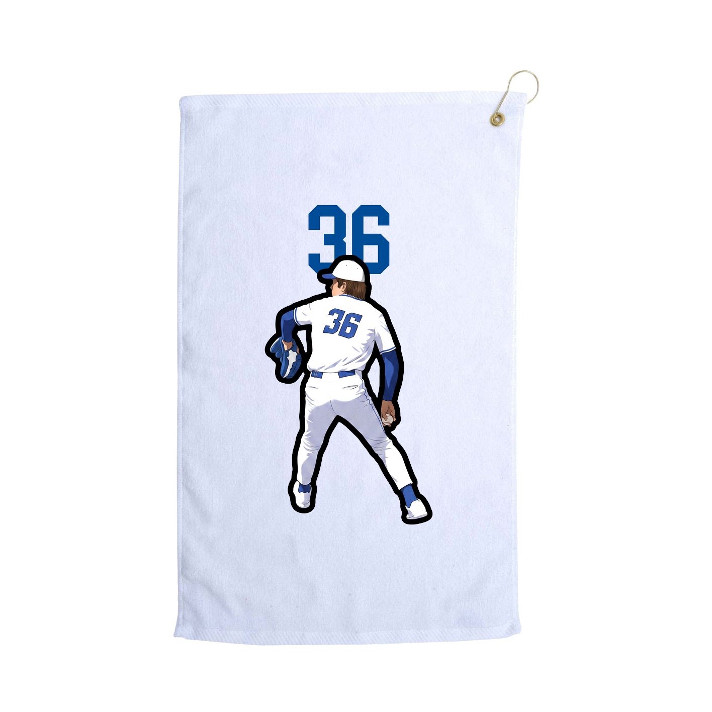 Golf Towel — Number Top in White