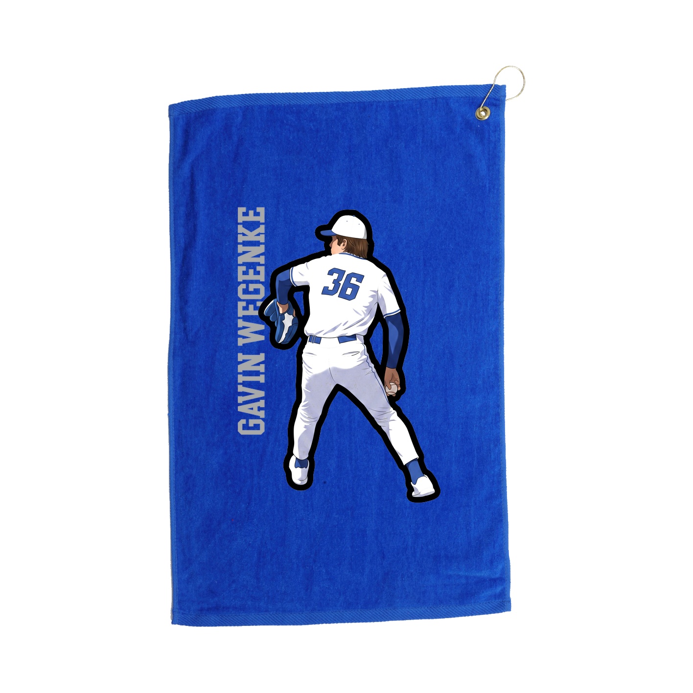Golf Towel — Name Vertical in Royal