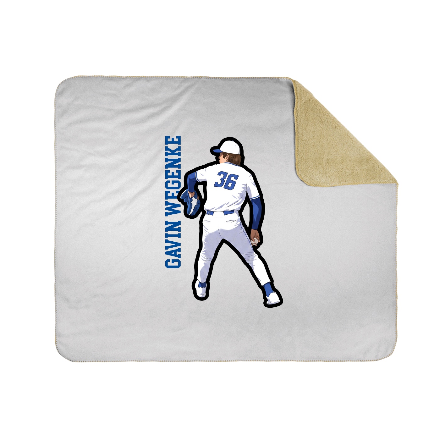 Throw Blanket — Name Vertical in White