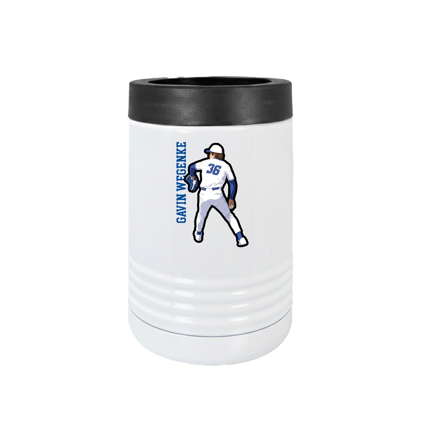 Beverage Holder — Name Vertical in White