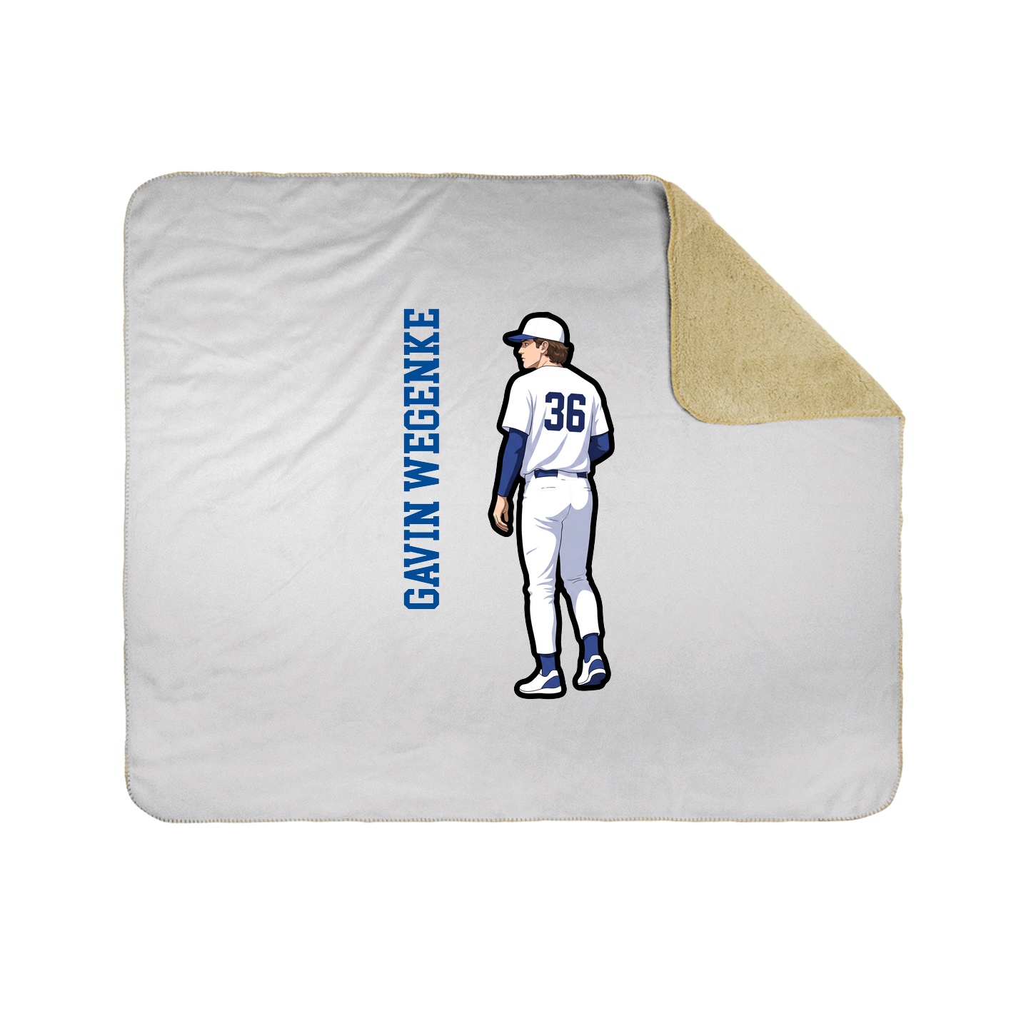 Throw Blanket — Name Vertical in White