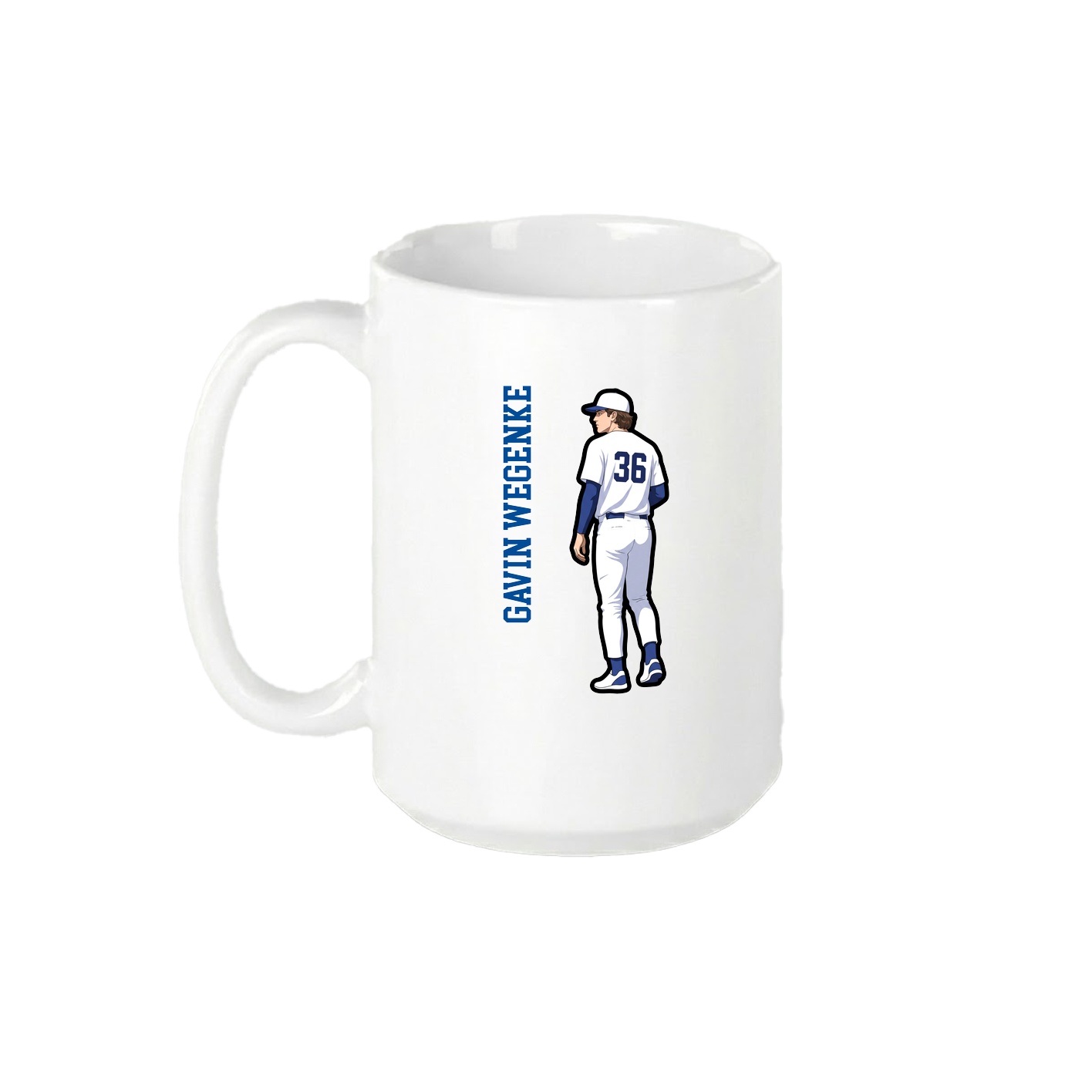 15oz Coffee Mug — Name Vertical in White