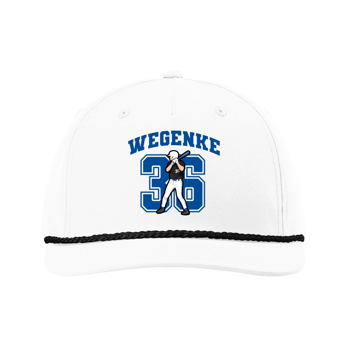 Five-Panel Classic Rope Cap — Number in White