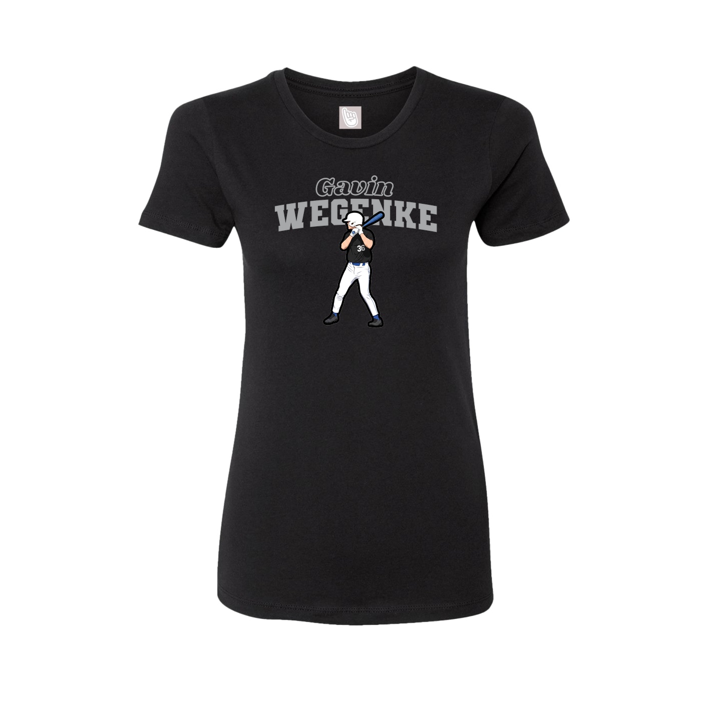Fitted Women's Tee — Name Arch in Black