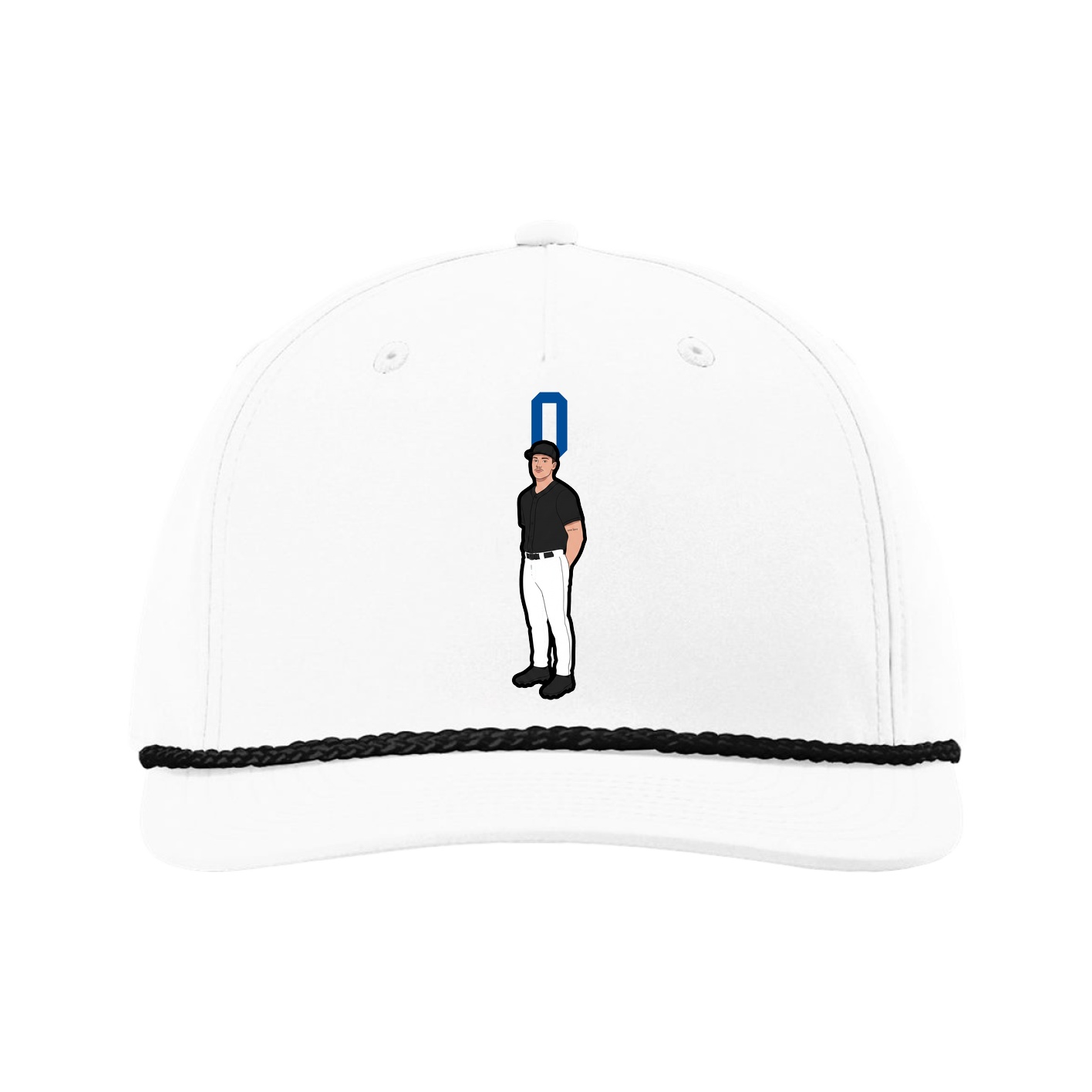 Five-Panel Classic Rope Cap — Number Top in White