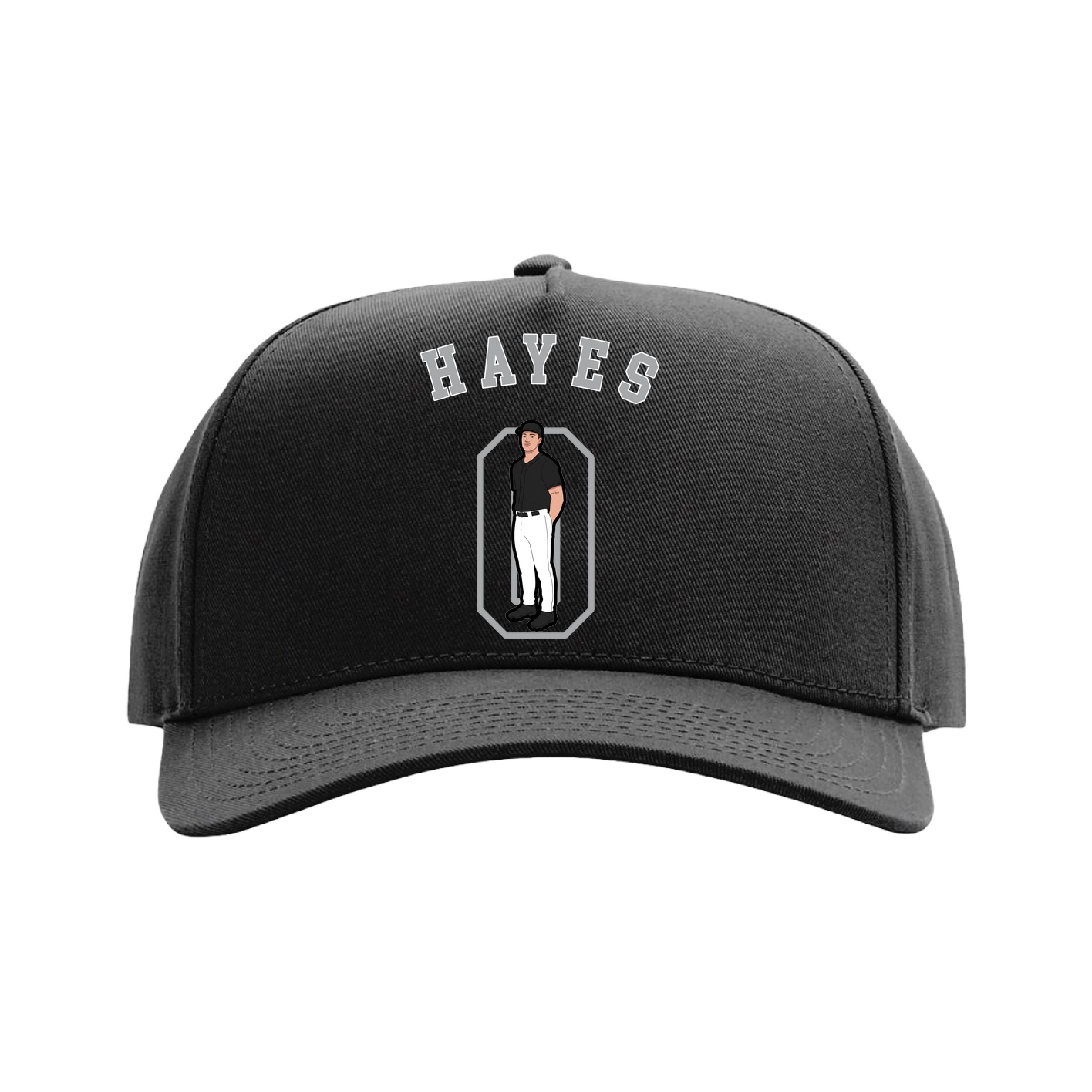 Full Fabric Five-Panel Champ Cap — Shirsey Arch in Black