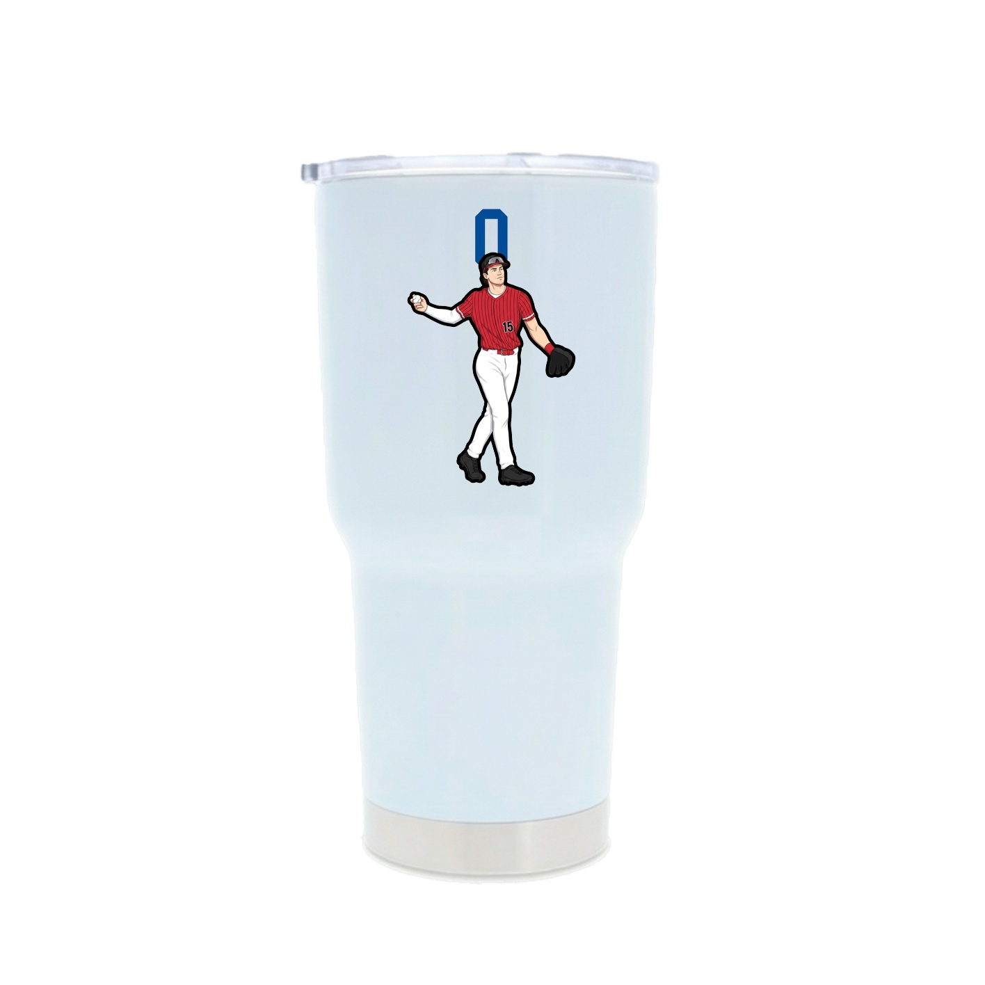 30oz Stainless Steel Tumbler — Number Top in White