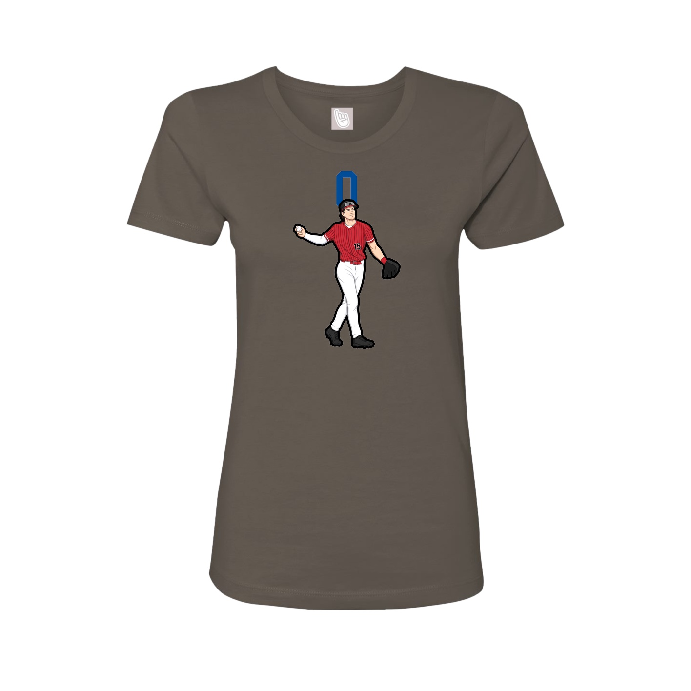 Fitted Women's Tee — Number Top in Grey