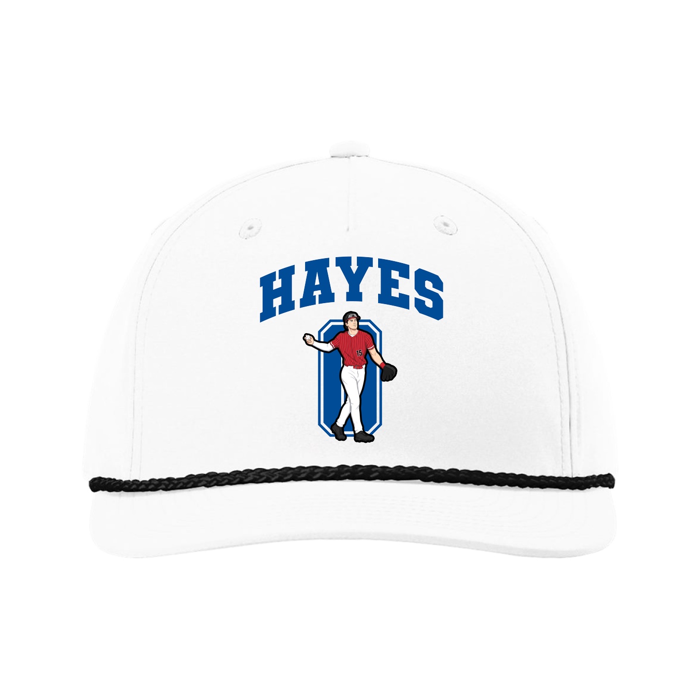 Five-Panel Classic Rope Cap — Number in White