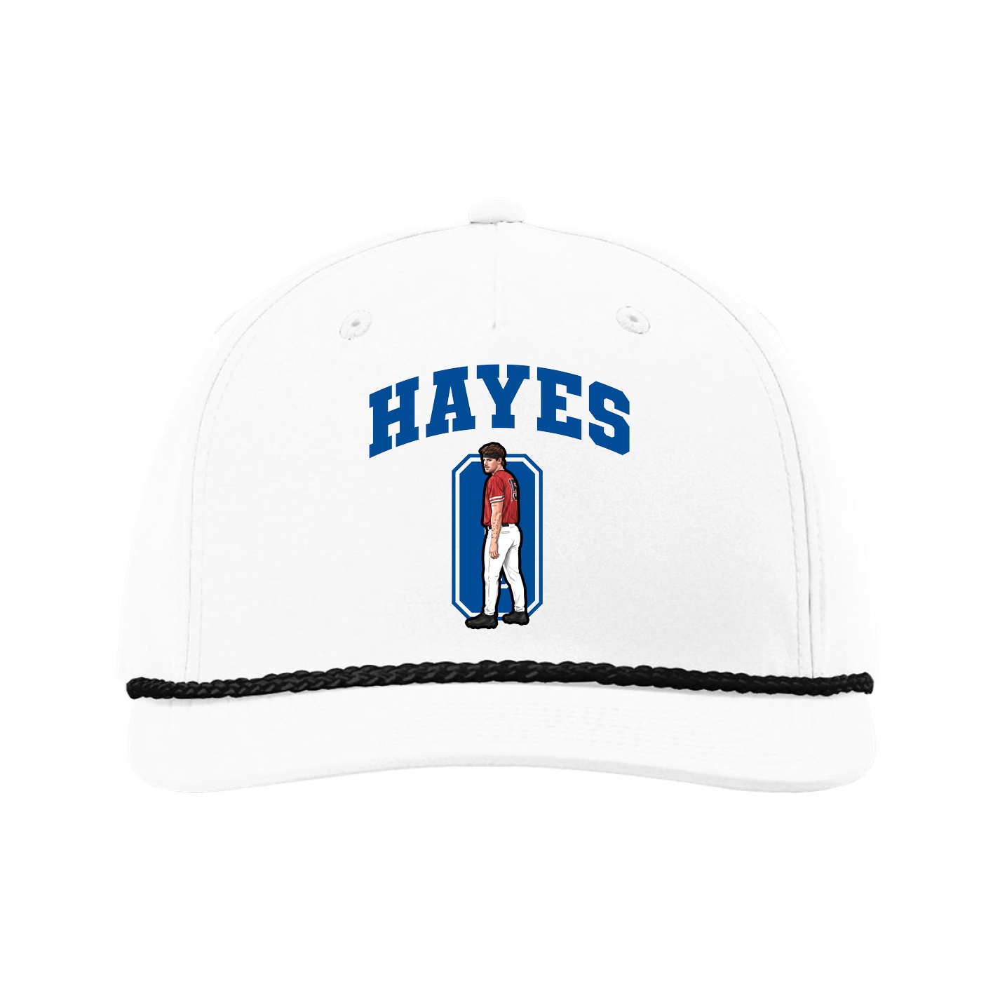 Five-Panel Classic Rope Cap — Number in White