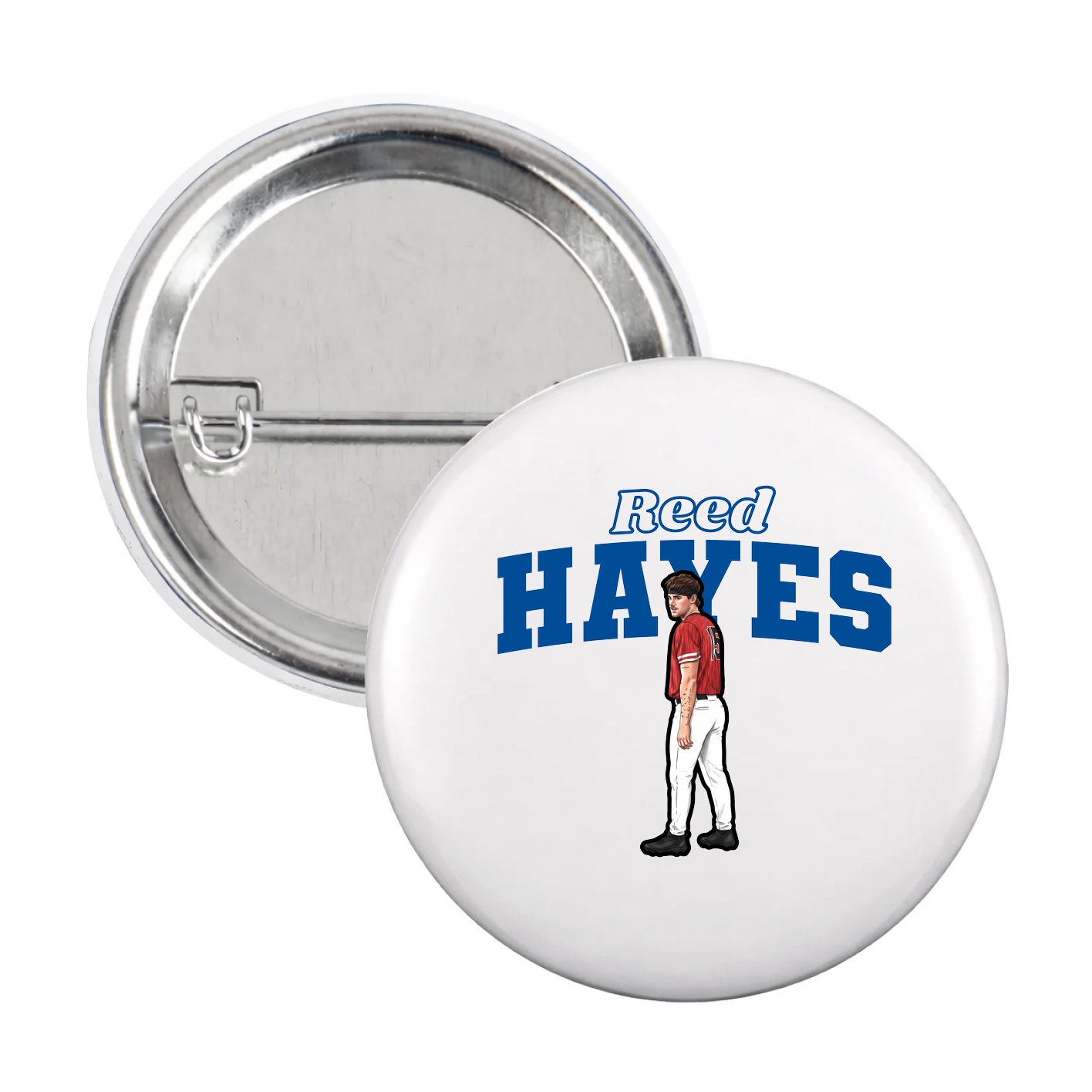 Game Day Button — Name Arch in White