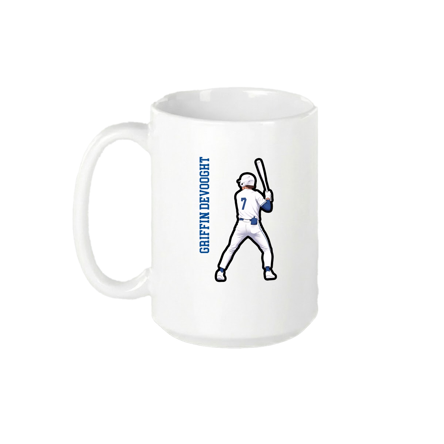 15oz Coffee Mug — Name Vertical in White