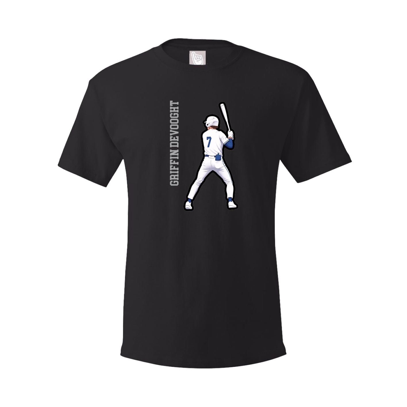Youth Tee — Name Vertical in Black