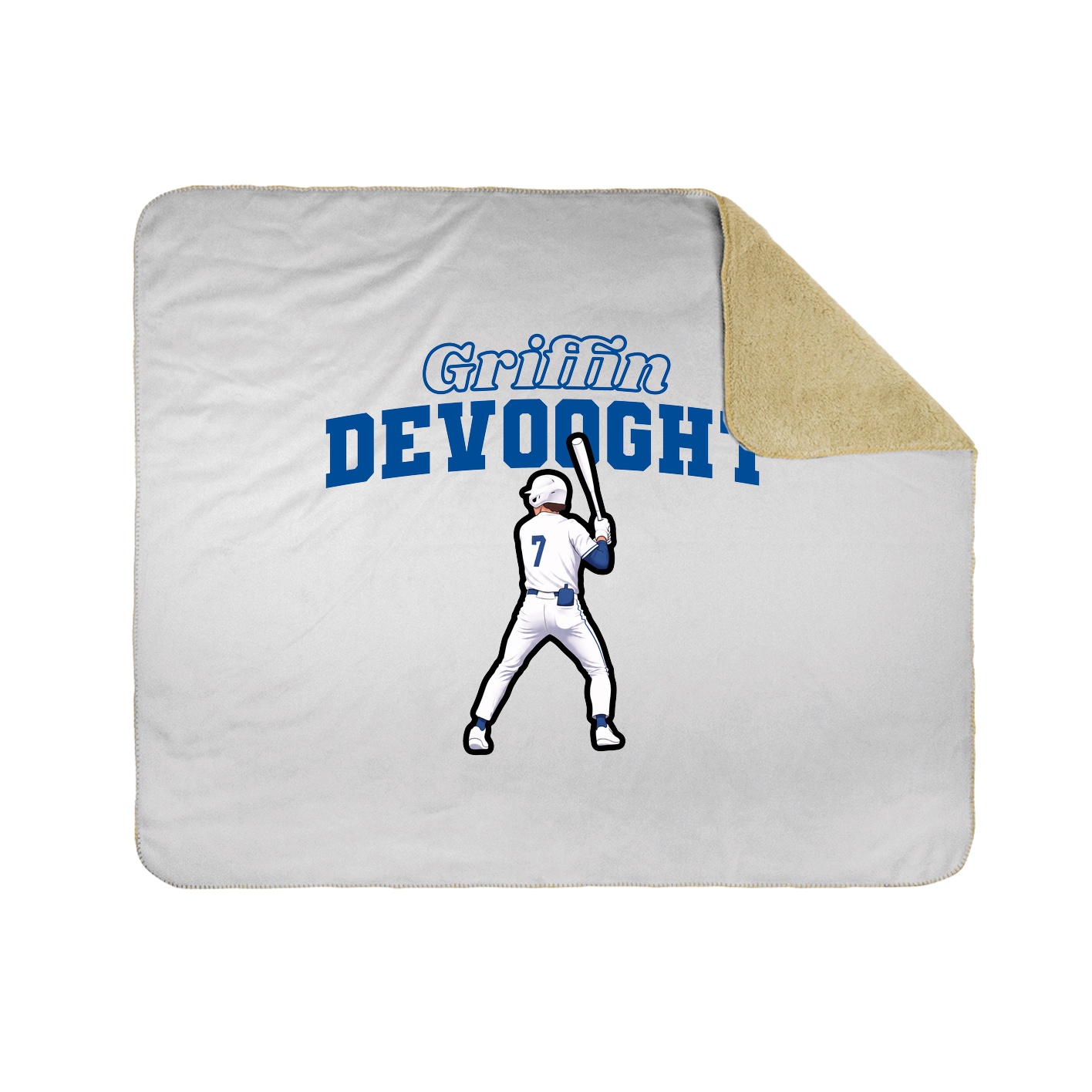 Throw Blanket — Name Arch in White