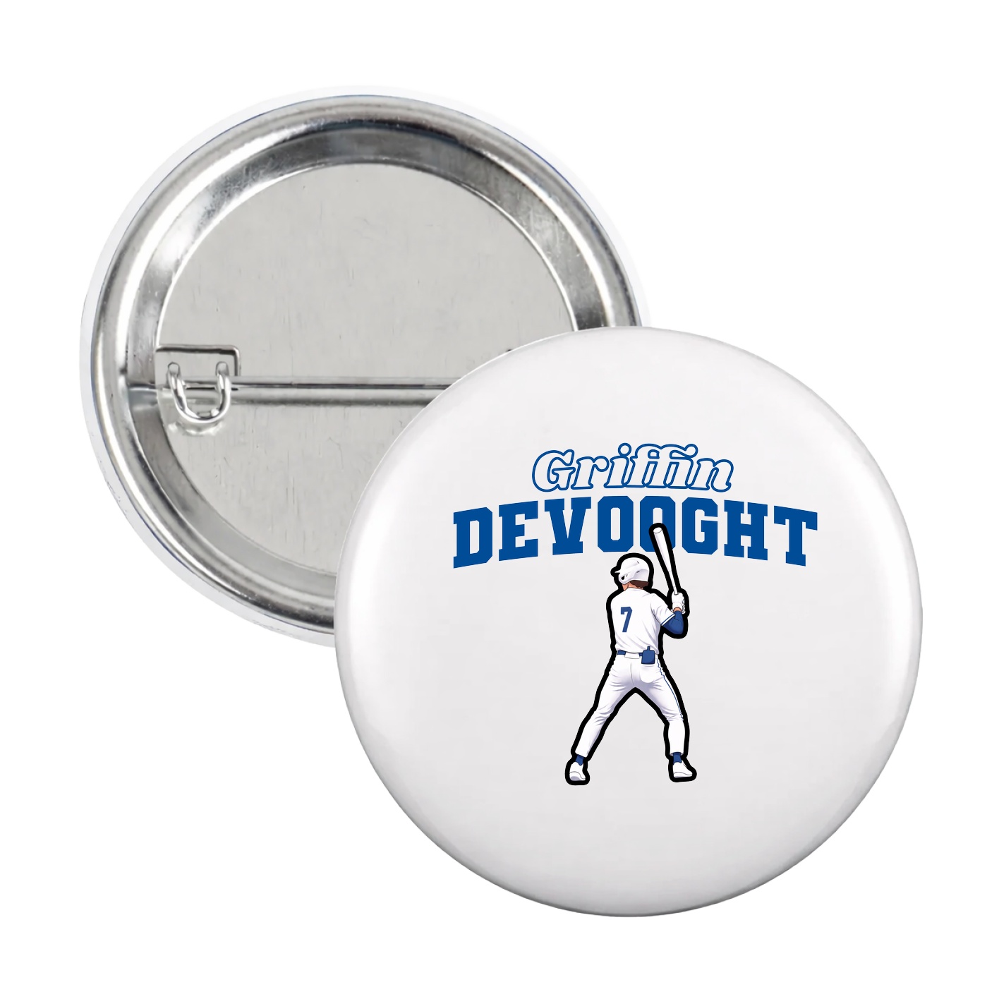 Game Day Button — Name Arch in White