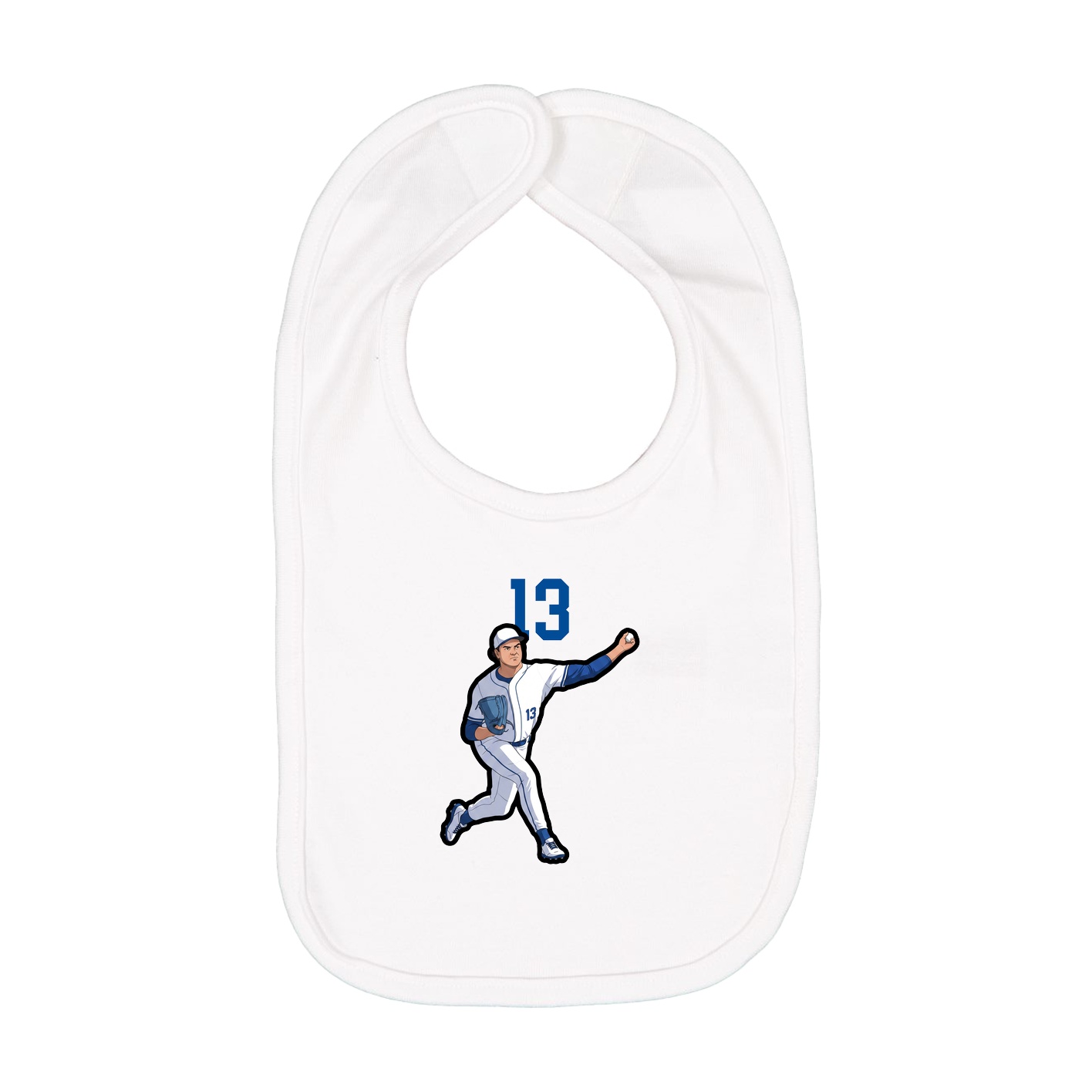 Infant Bib — Number Top in White