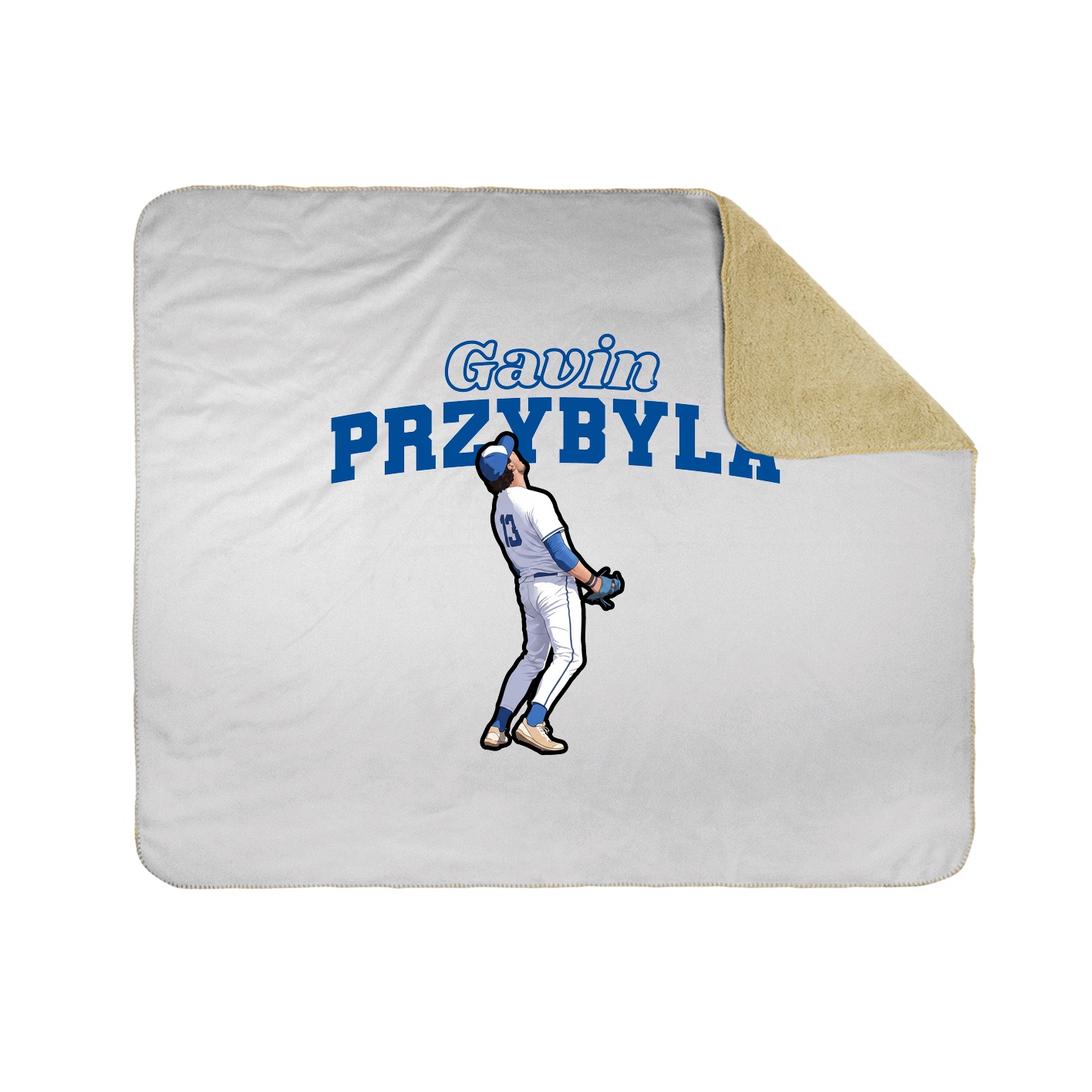 Throw Blanket — Name Arch in White