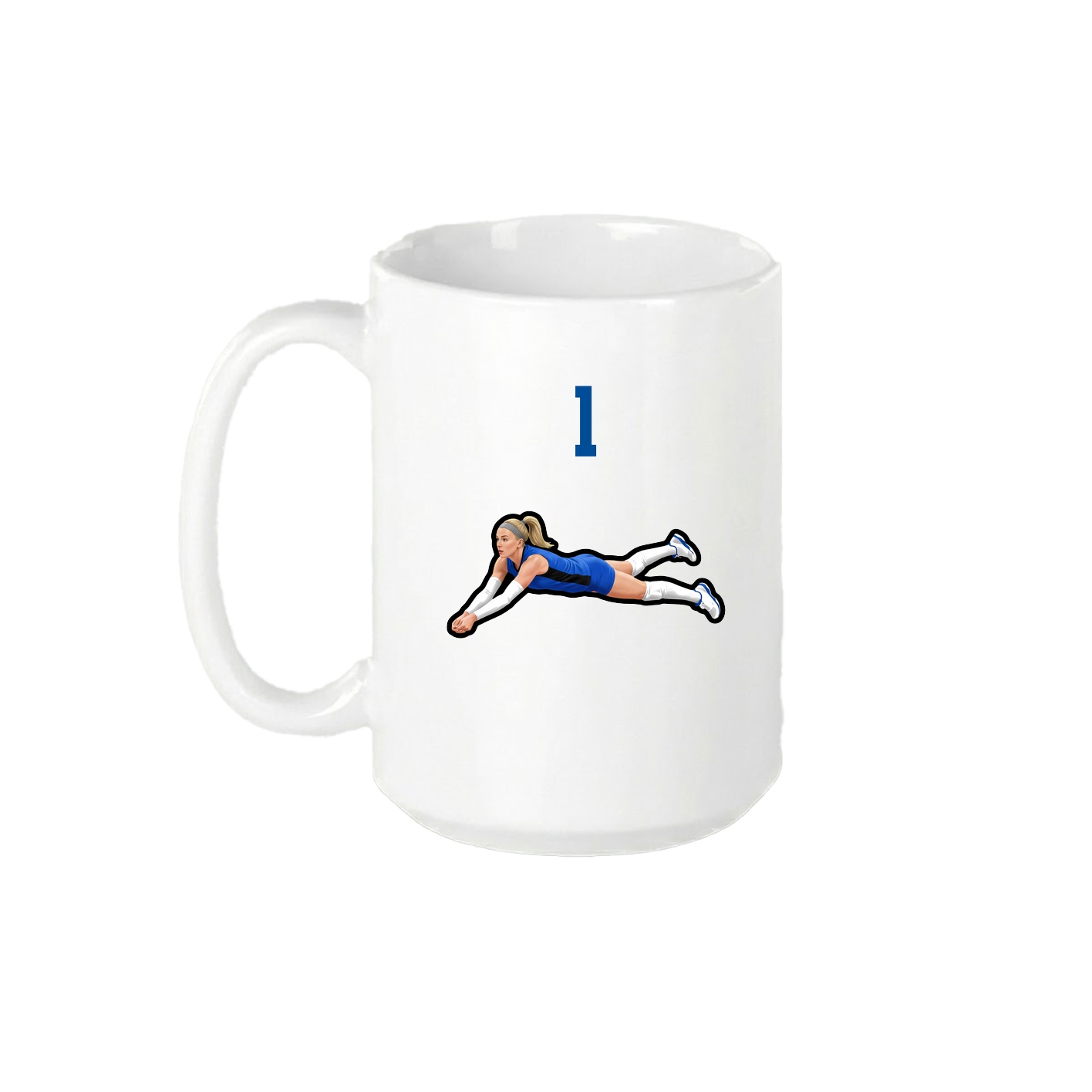 15oz Coffee Mug — Number Top in White
