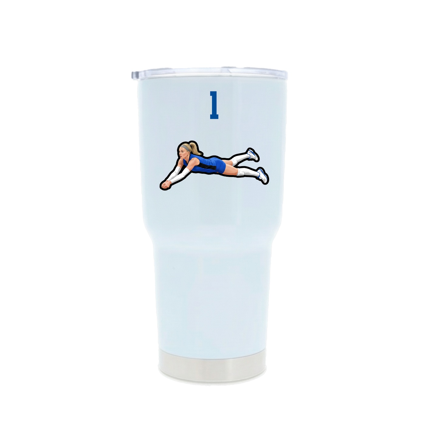 30oz Stainless Steel Tumbler — Number Top in White