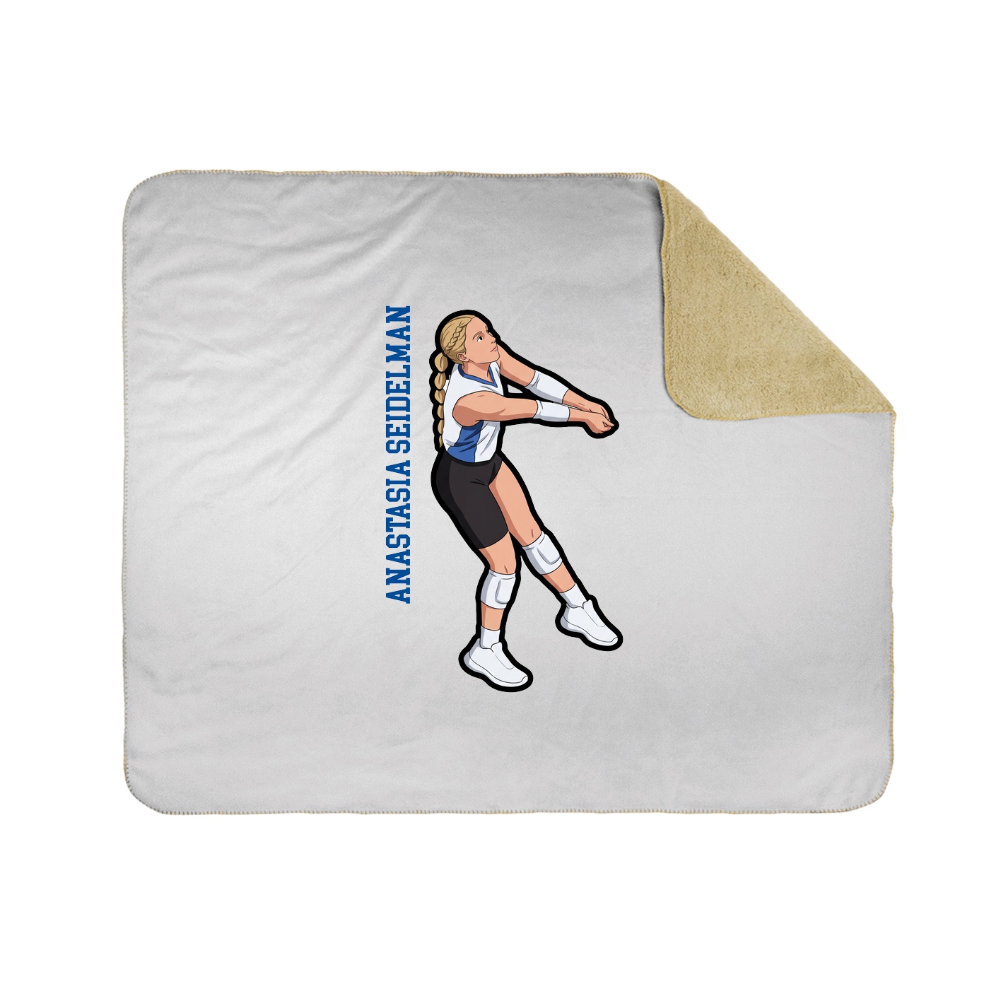 Throw Blanket — Name Vertical in White