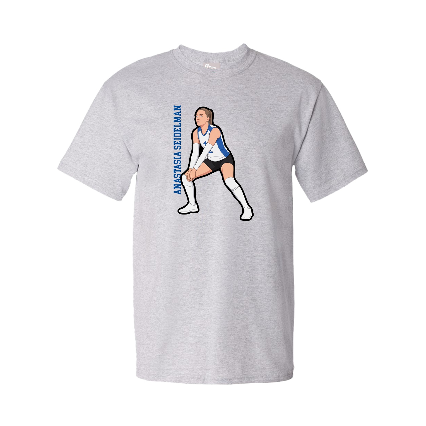 Youth Tee — Name Vertical in Grey