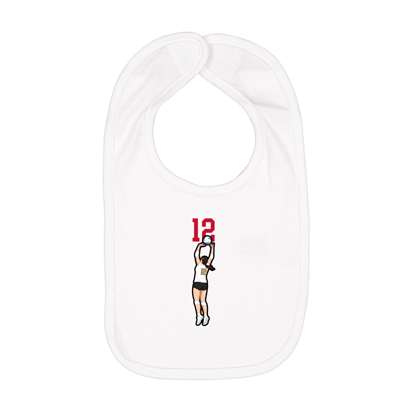 Infant Bib — Number Top in White