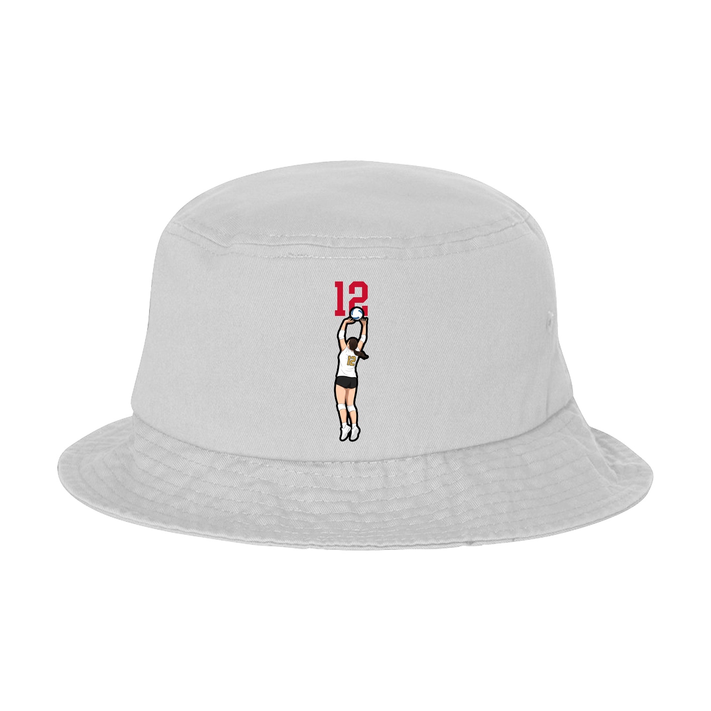 Bucket Cap — Number Top in White