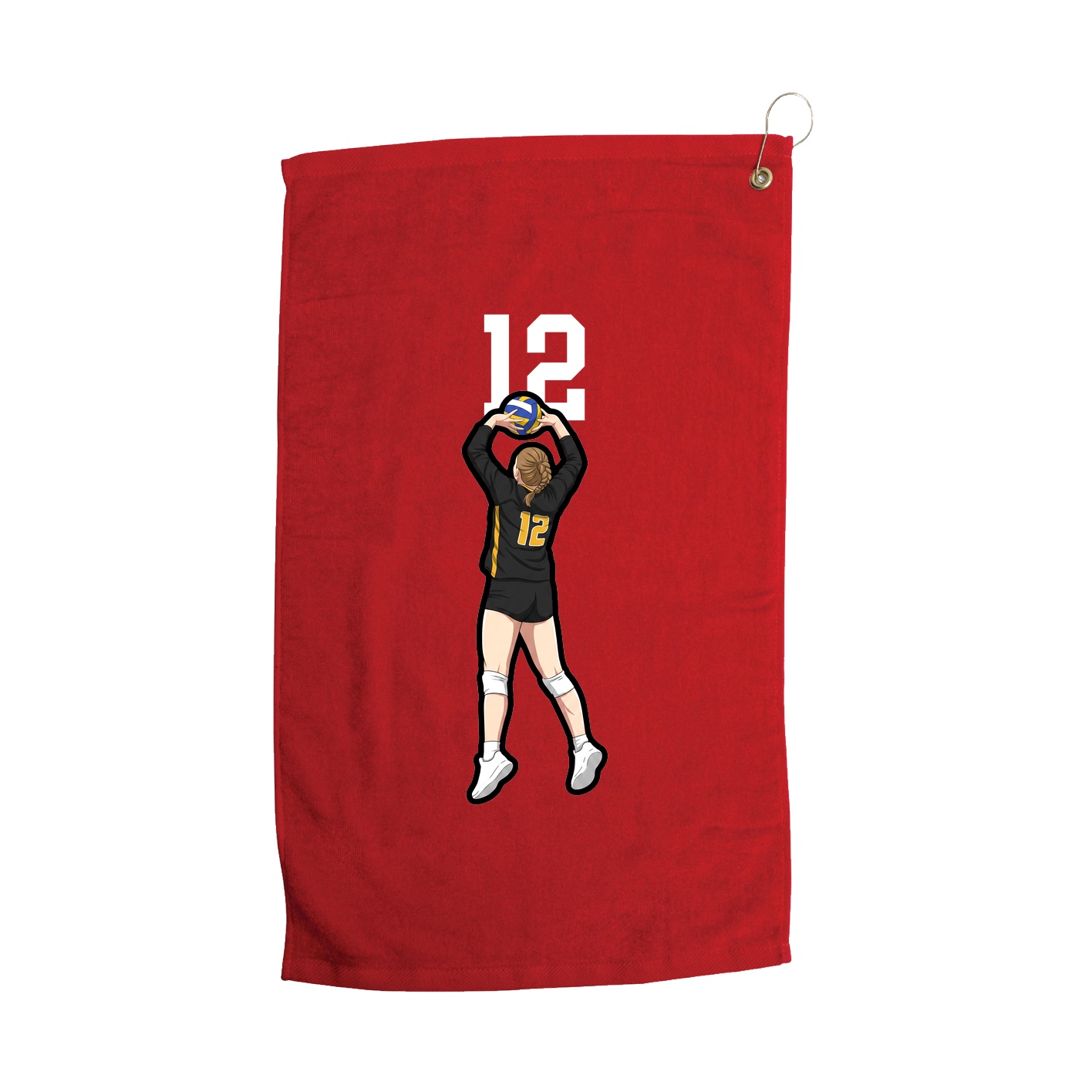 Golf Towel — Number Top in Red
