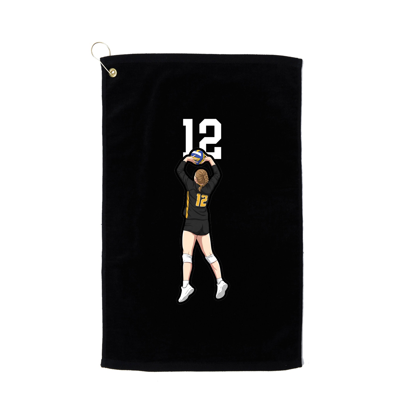 Golf Towel — Number Top in Black