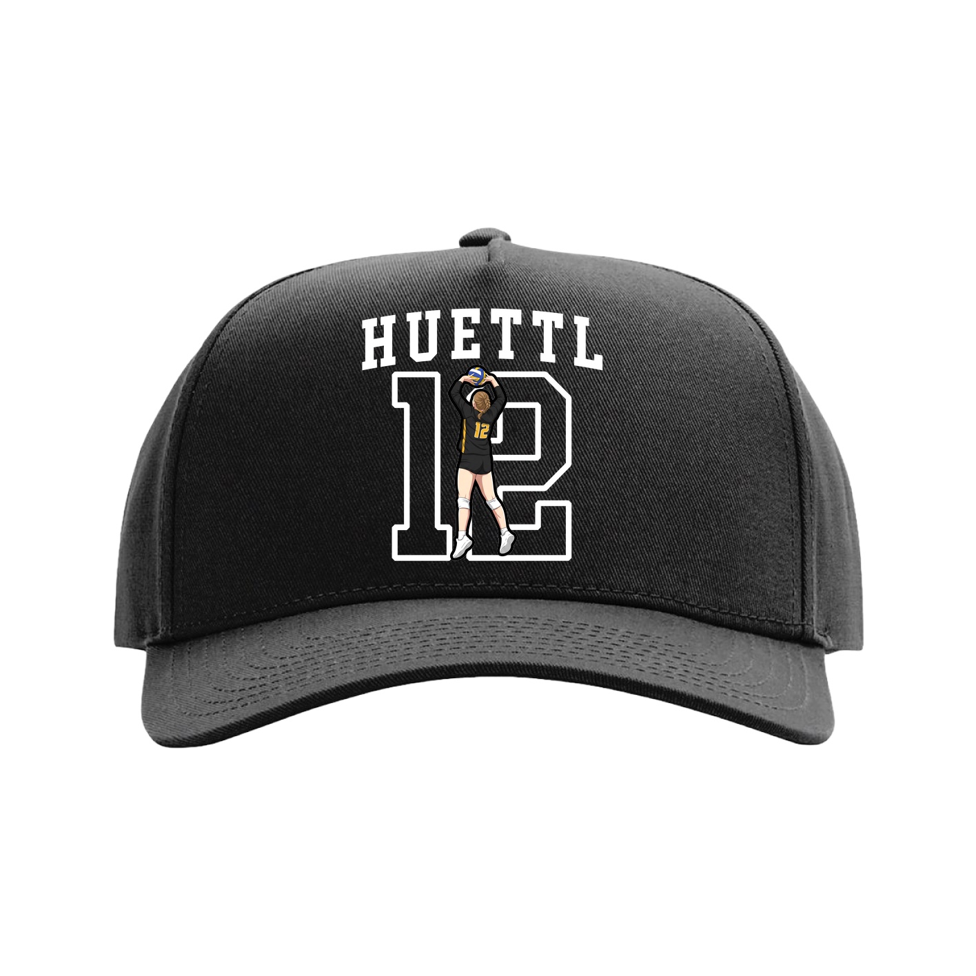 Full Fabric Five-Panel Champ Cap — Shirsey in Black