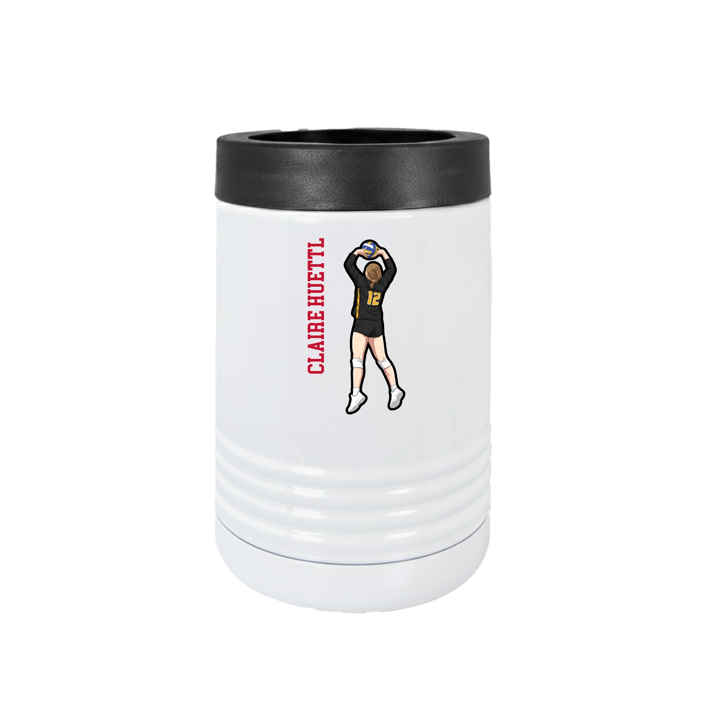 Beverage Holder — Name Vertical in White