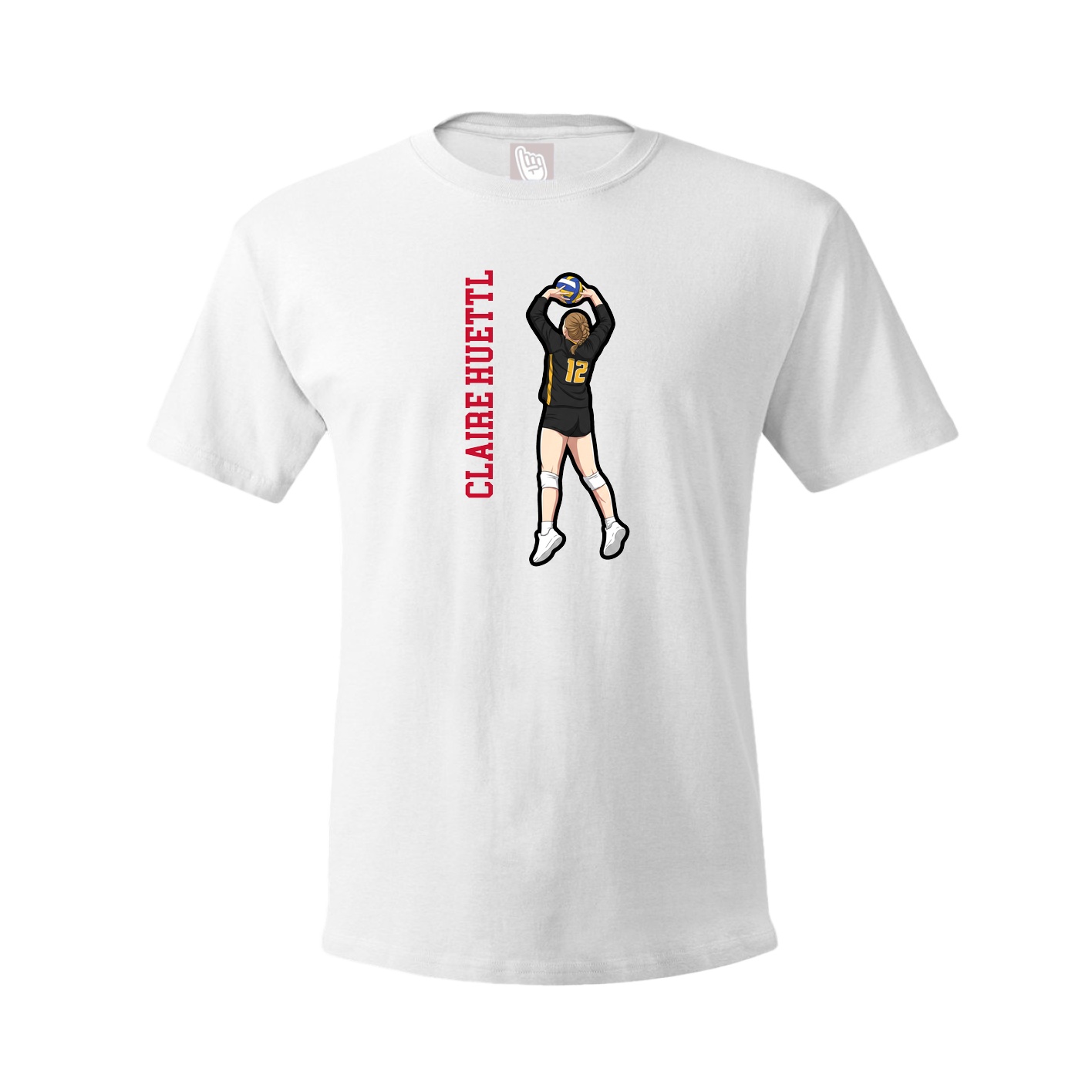 Youth Tee — Name Vertical in White