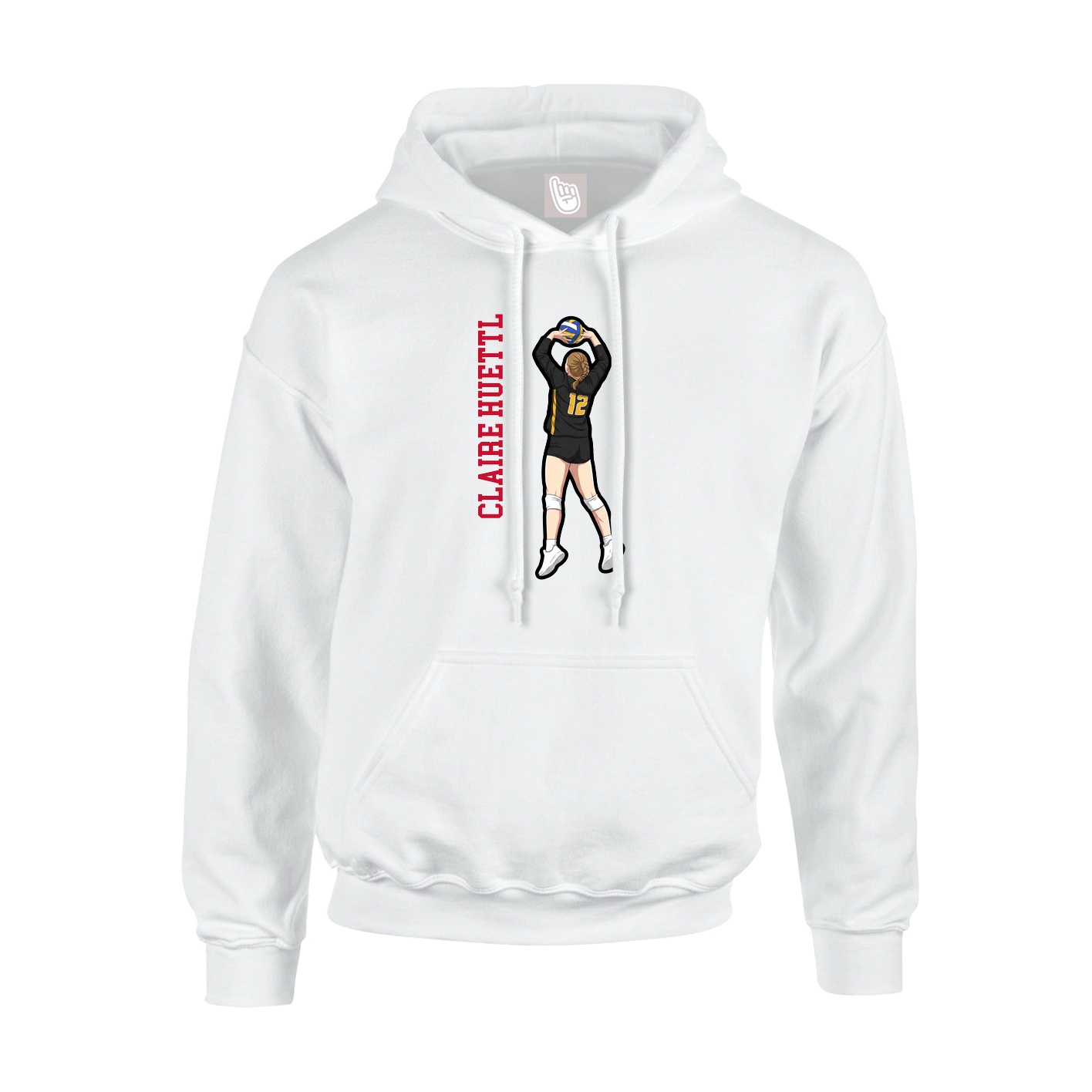 Youth Hoodie — Name Vertical in White