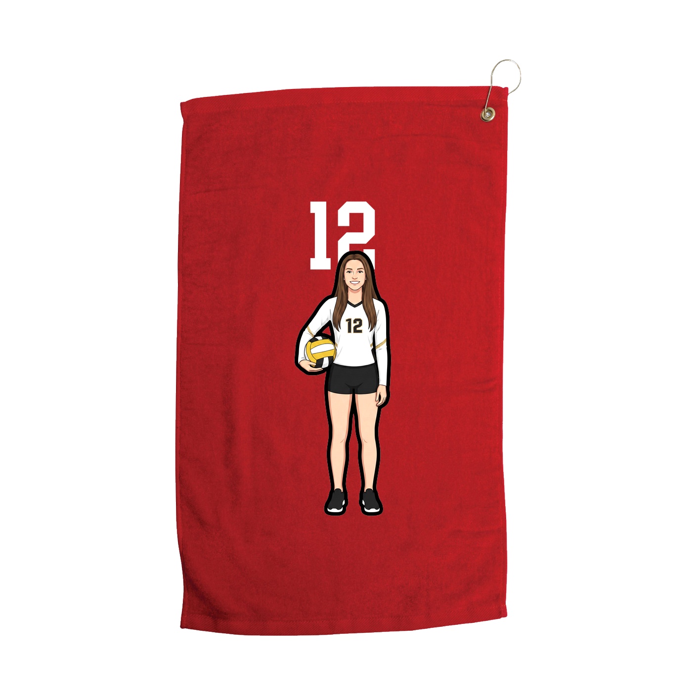 Golf Towel — Number Top in Red