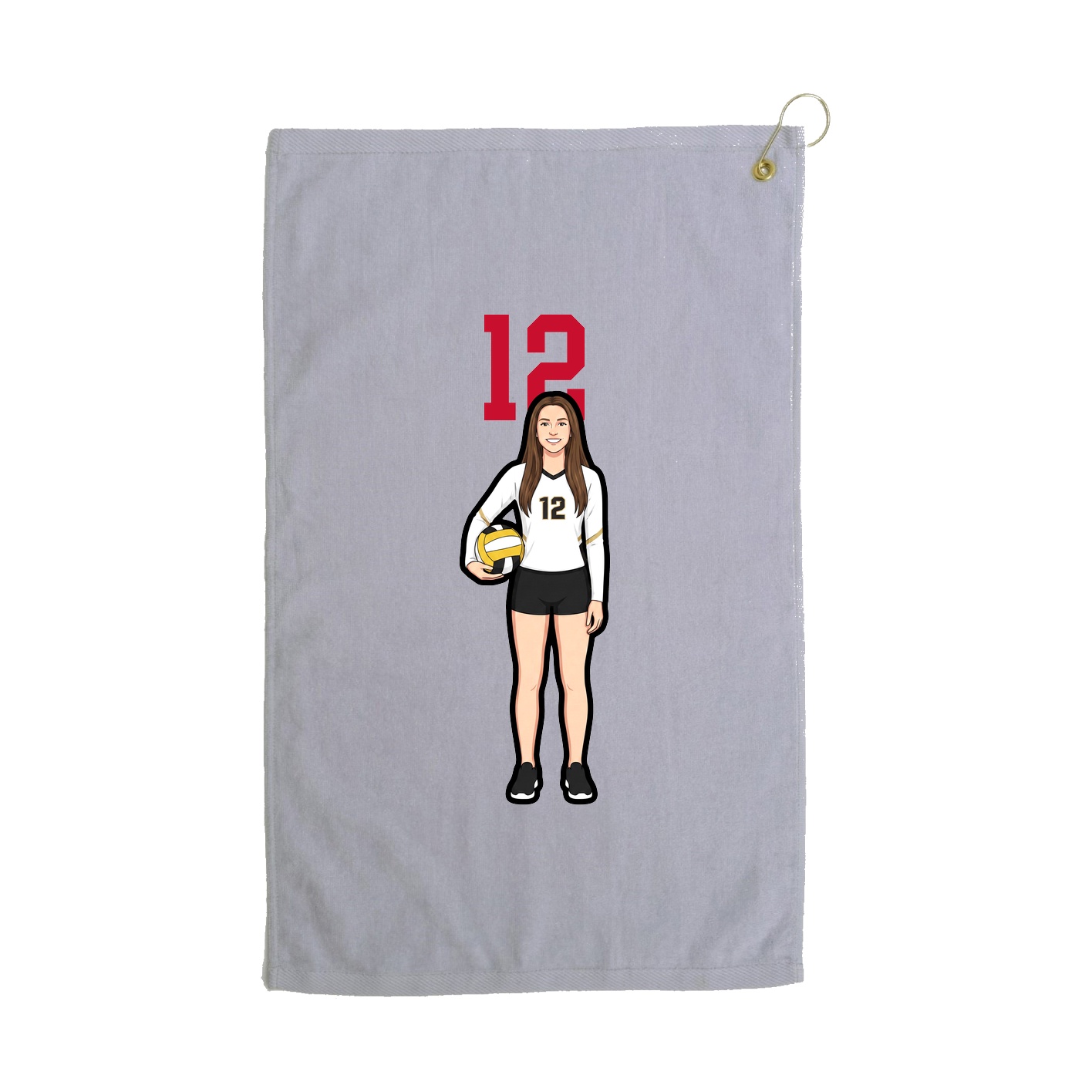 Golf Towel — Number Top in Grey