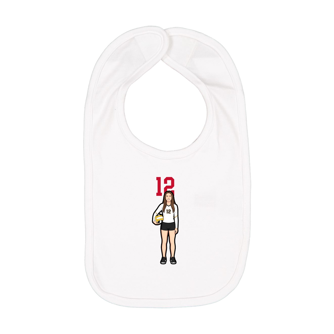 Infant Bib — Number Top in White