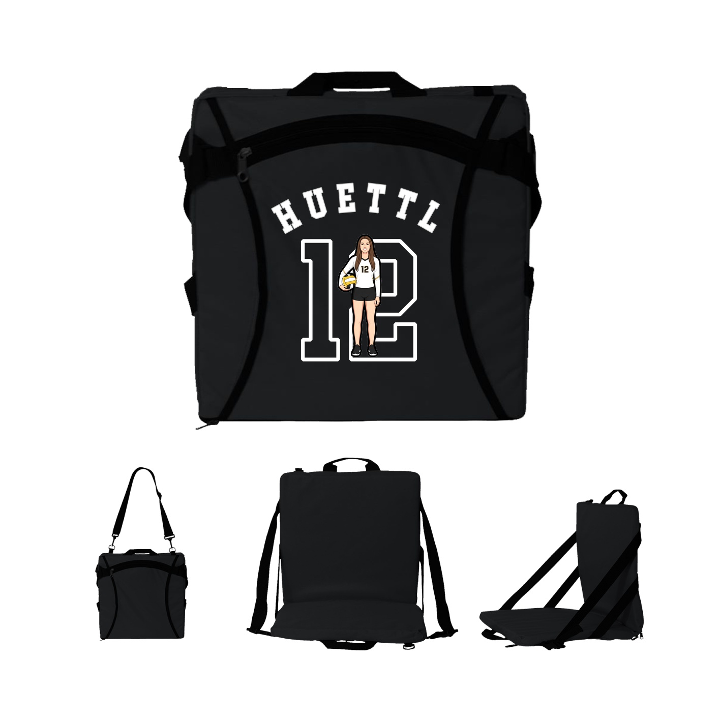 Folding Stadium Seat — Shirsey Arch in Black