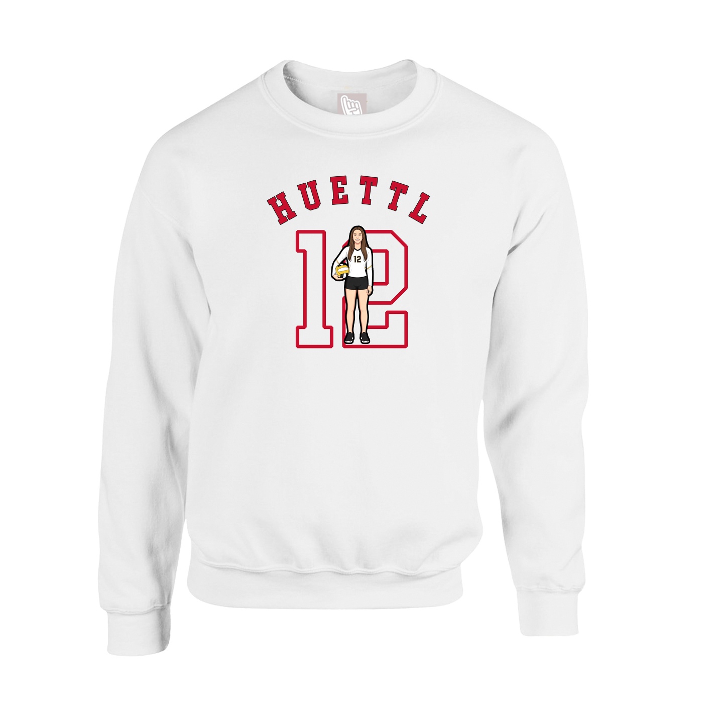 Fleece Crew — Shirsey Arch in White