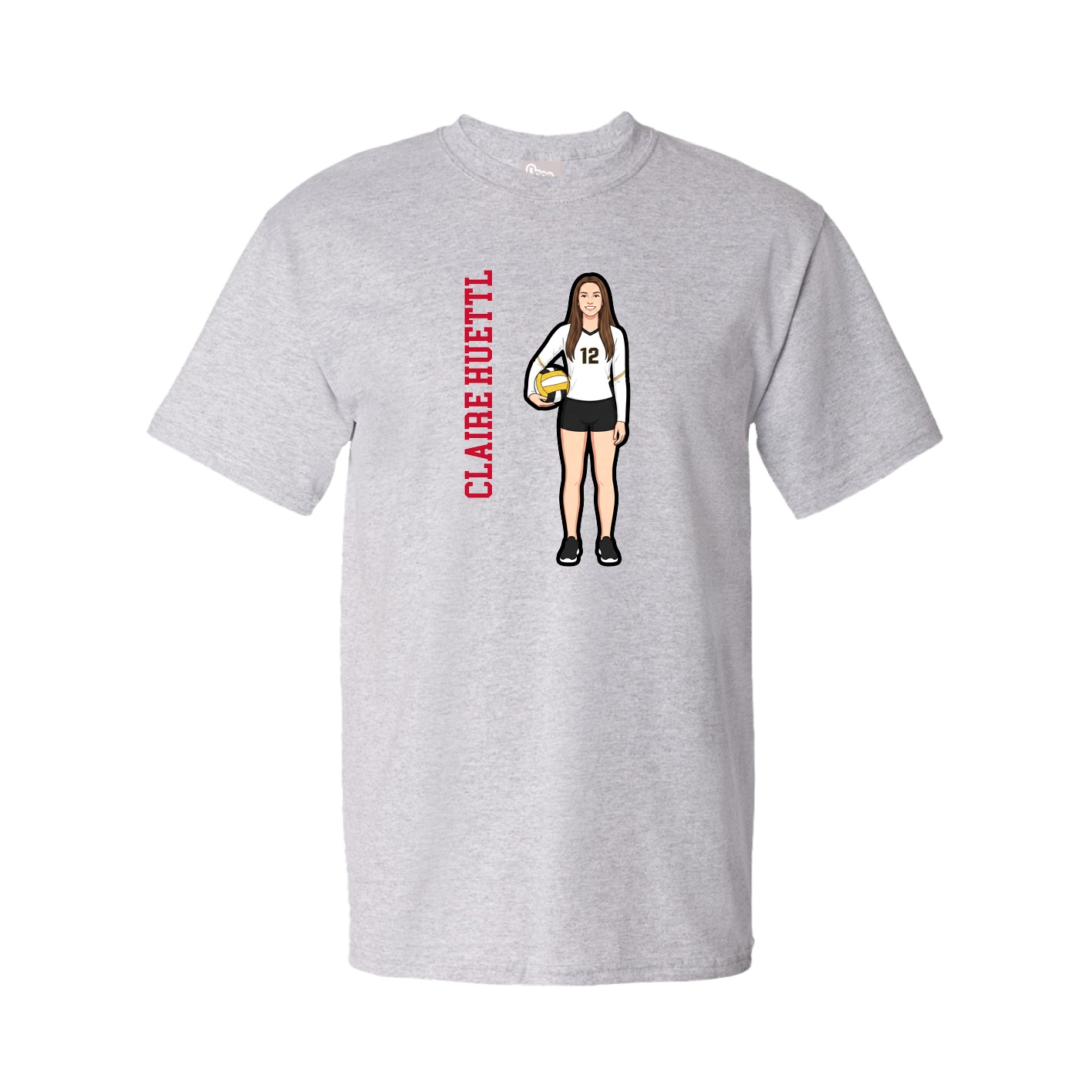 Youth Tee — Name Vertical in Grey