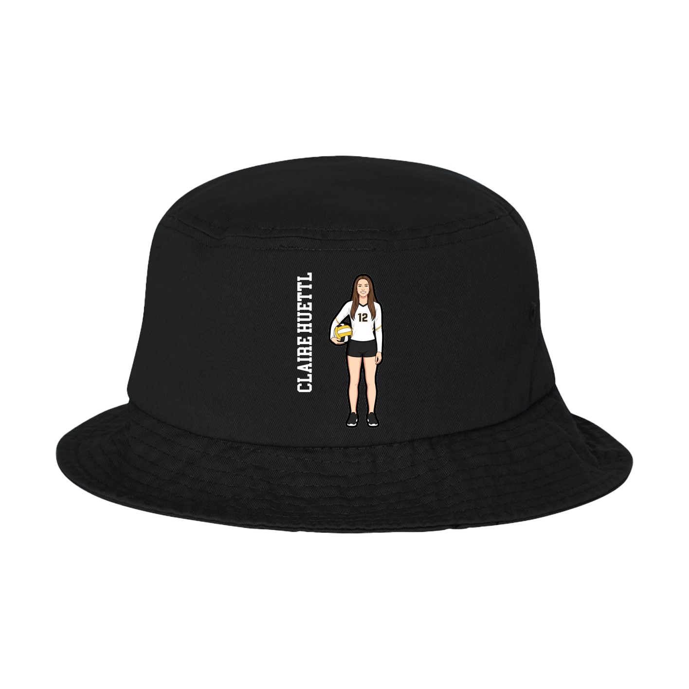 Bucket Cap — Name Vertical in Black