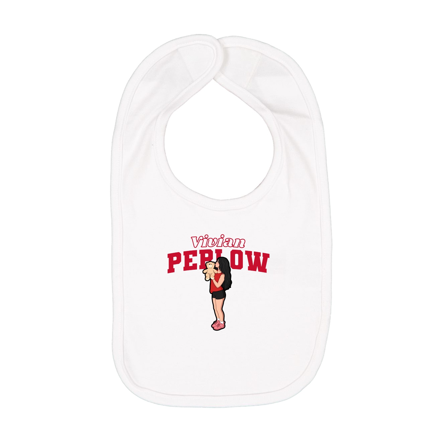 Infant Bib — Name Arch in White