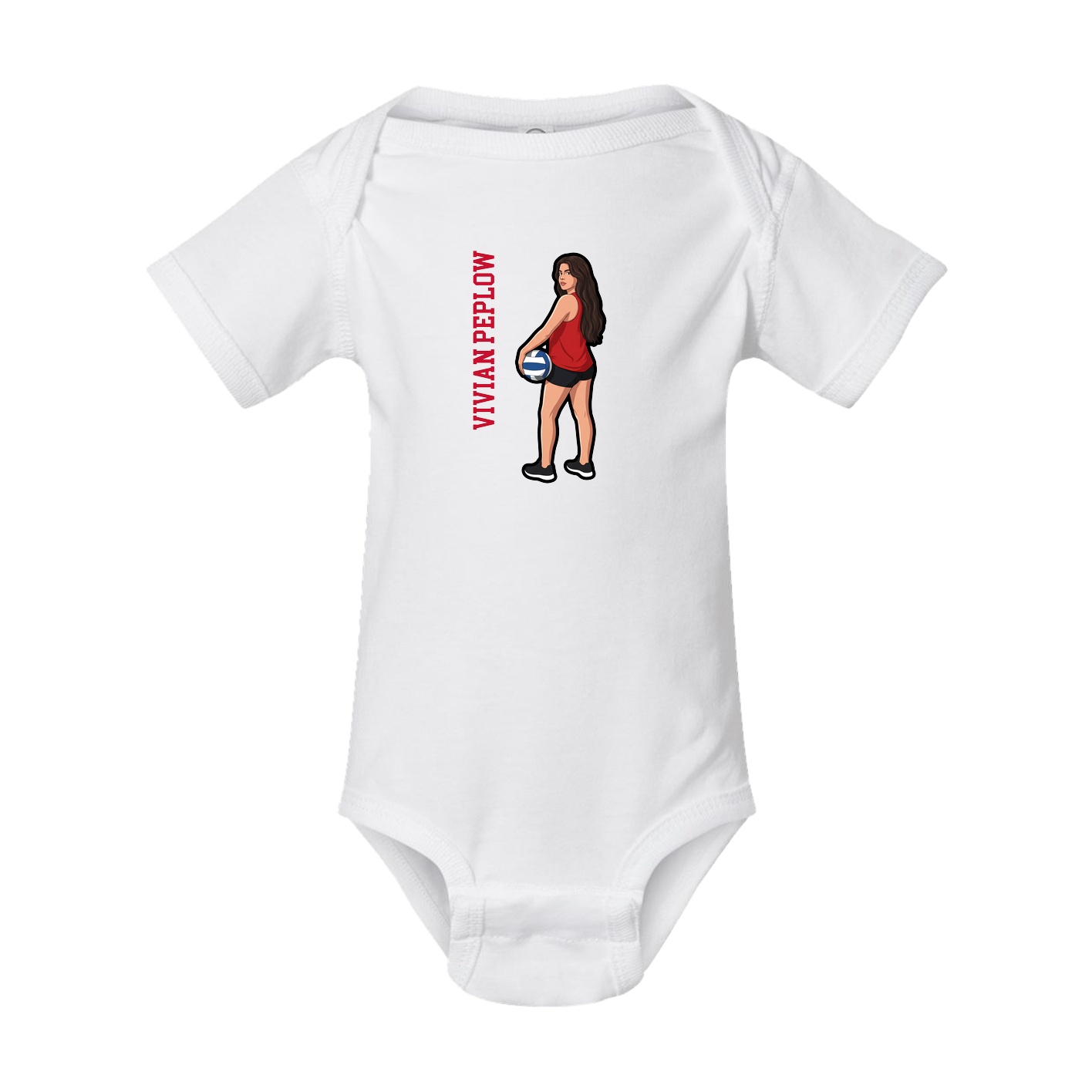 Baby Onesie — Name Vertical in White