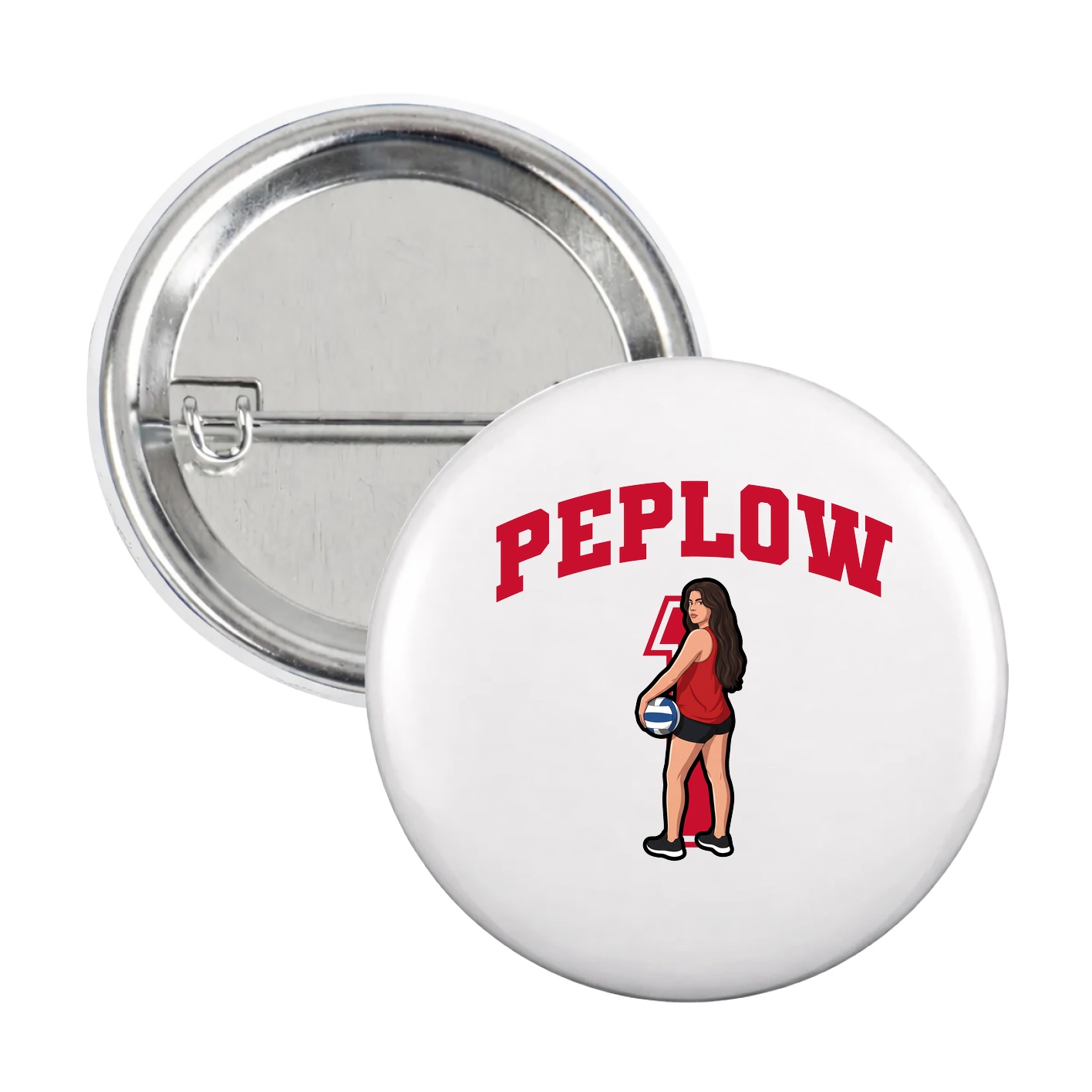 Game Day Button — Number in White