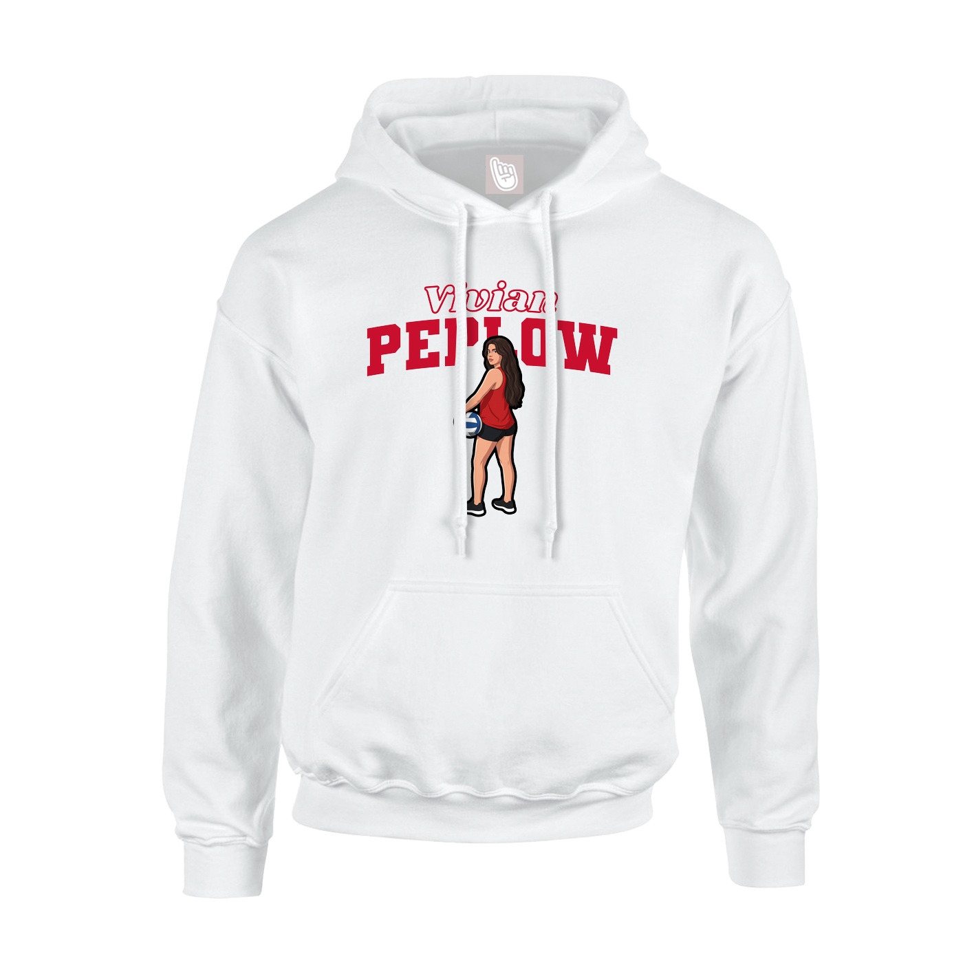 Youth Hoodie — Name Arch in White