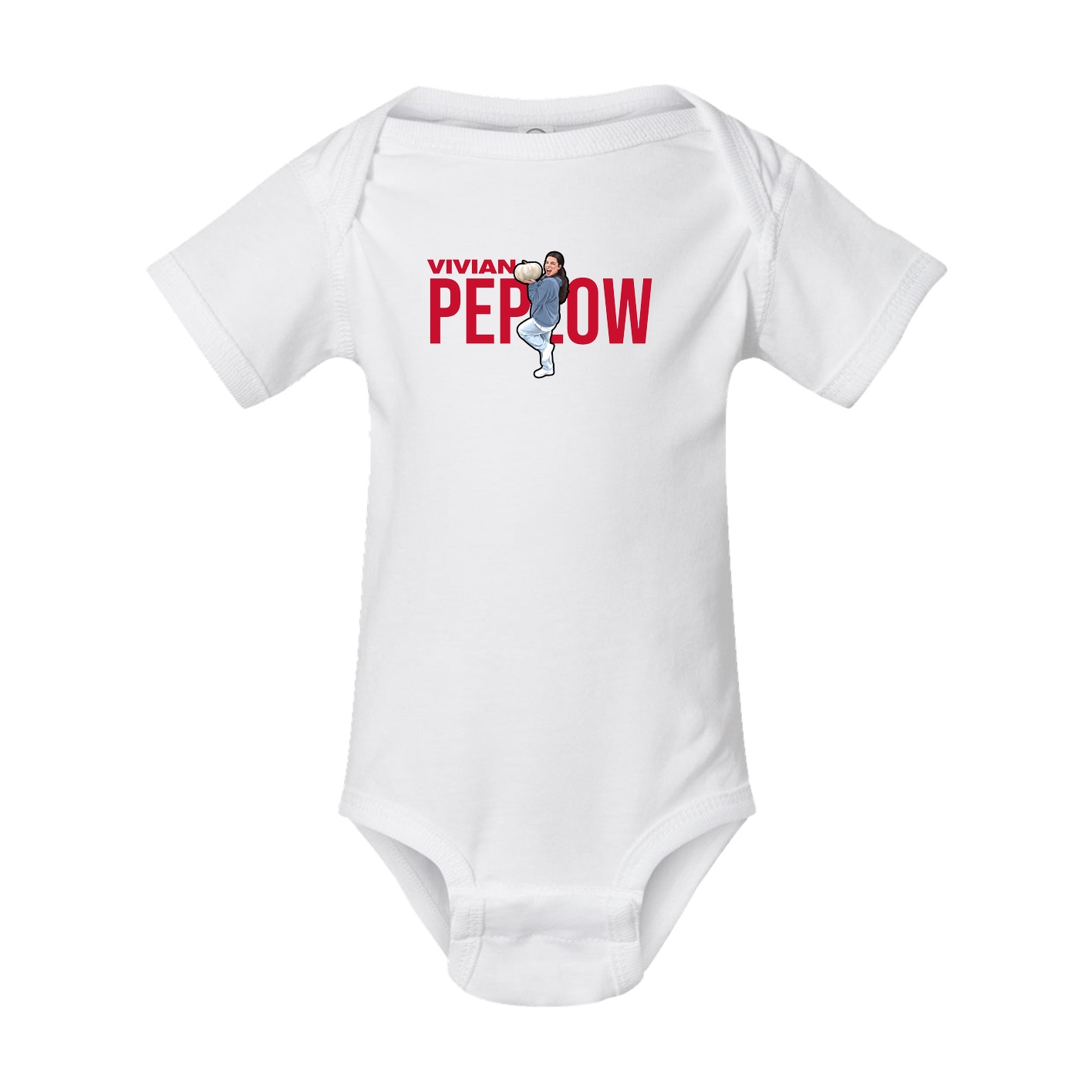 Baby Onesie — Player Name in White