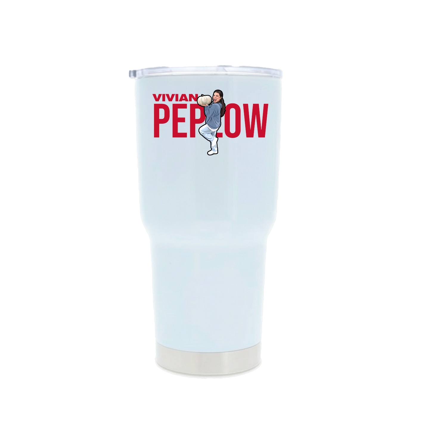30oz Stainless Steel Tumbler — Player Name in White