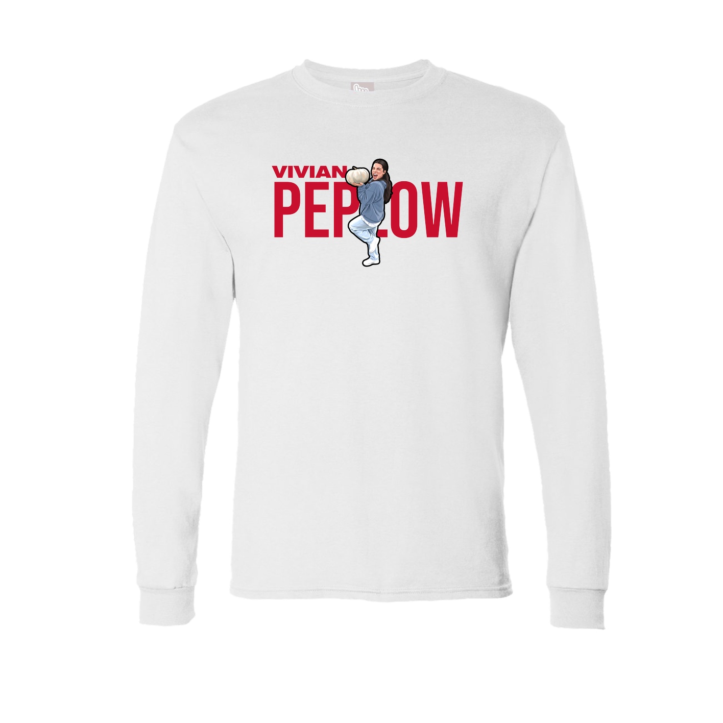 Long Sleeve Tee — Player Name in White