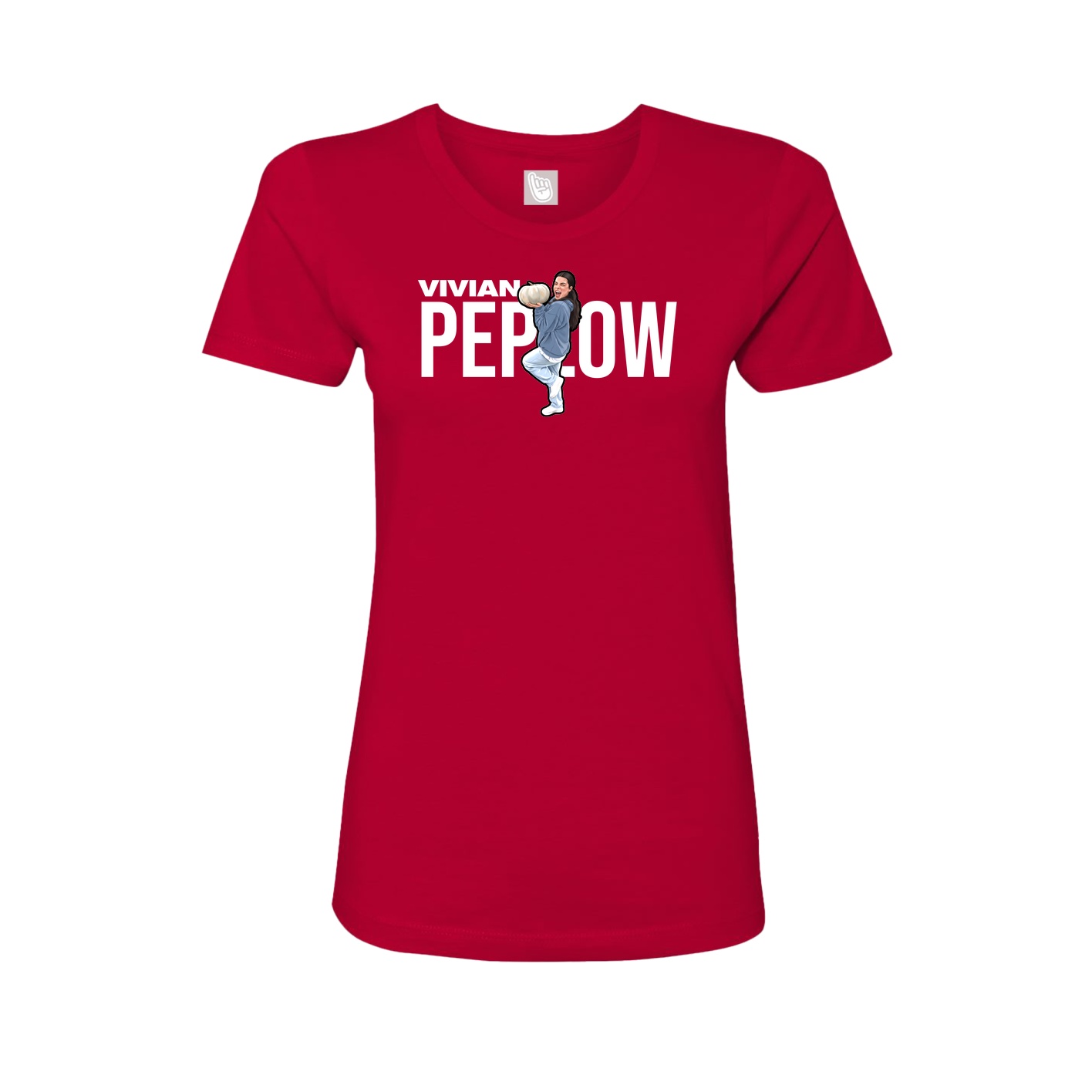 Fitted Women's Tee — Player Name in Red