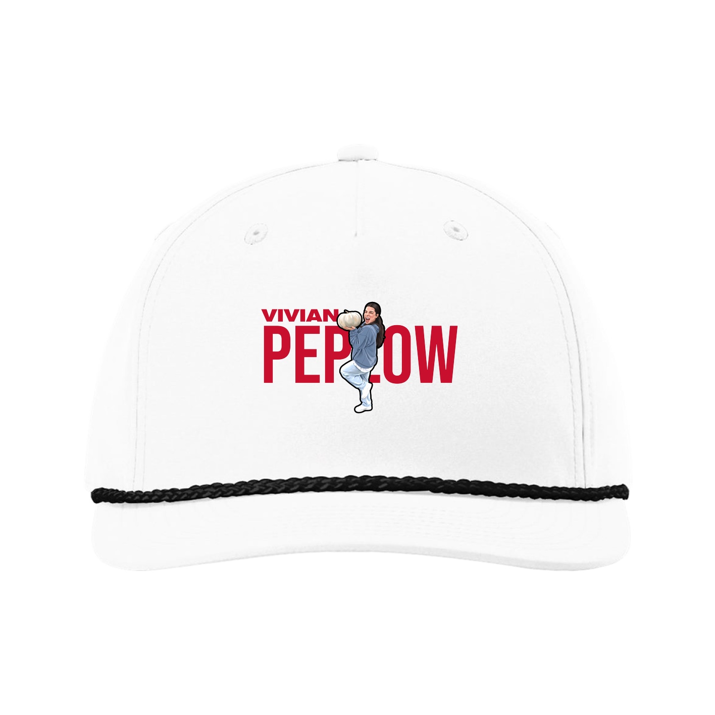 Five-Panel Classic Rope Cap — Player Name in White