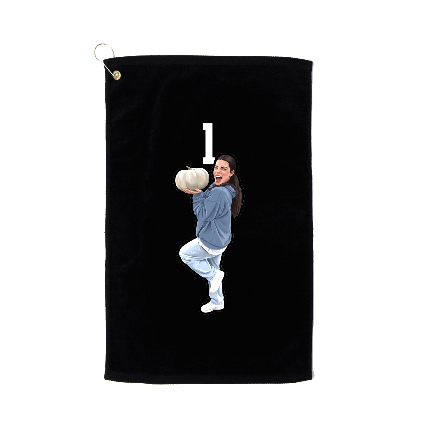 Golf Towel — Number Top in Black